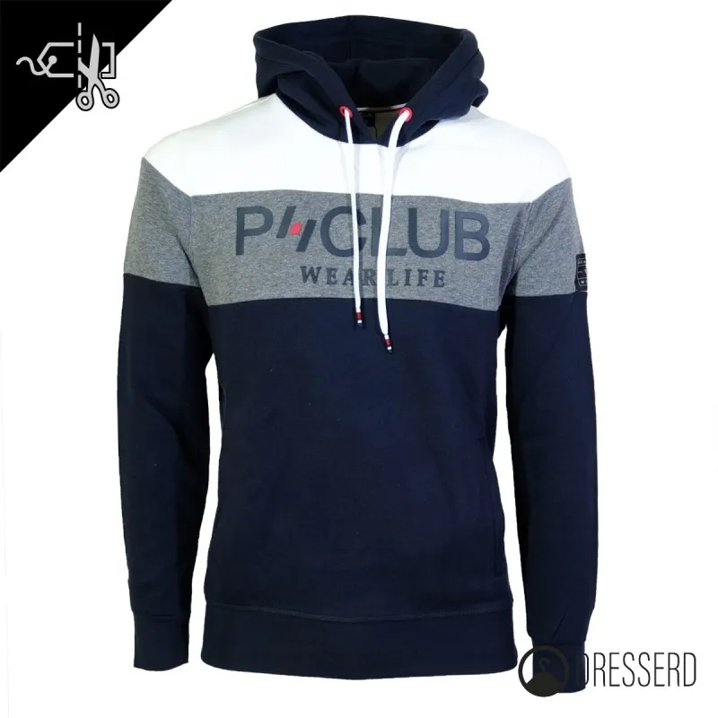 Felpa Uomo P-Club Felpe chiuse invernali con cappuccio, felpa Bicolore Dresserd Moda
