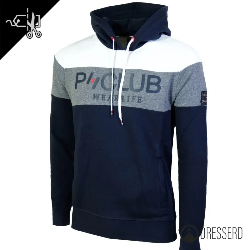 Felpa Uomo P-Club Felpe chiuse invernali con cappuccio, felpa Bicolore Dresserd Moda