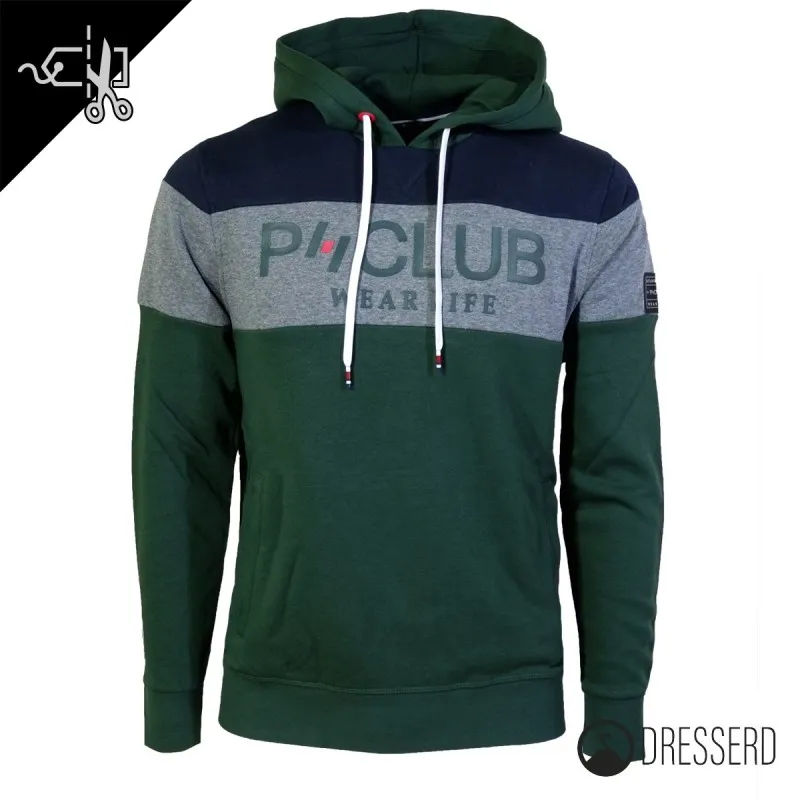 Felpa Uomo P-Club Felpe chiuse invernali con cappuccio, felpa Bicolore Dresserd Moda