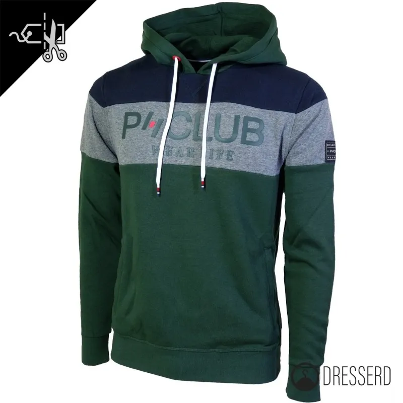 Felpa Uomo P-Club Felpe chiuse invernali con cappuccio, felpa Bicolore Dresserd Moda