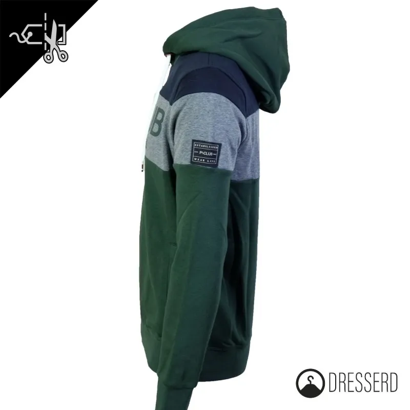 Felpa Uomo P-Club Felpe chiuse invernali con cappuccio, felpa Bicolore Dresserd Moda