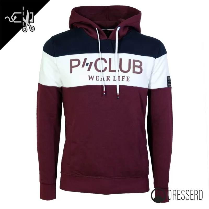 Felpa Uomo P-Club Felpe chiuse invernali con cappuccio, felpa Bicolore Dresserd Moda
