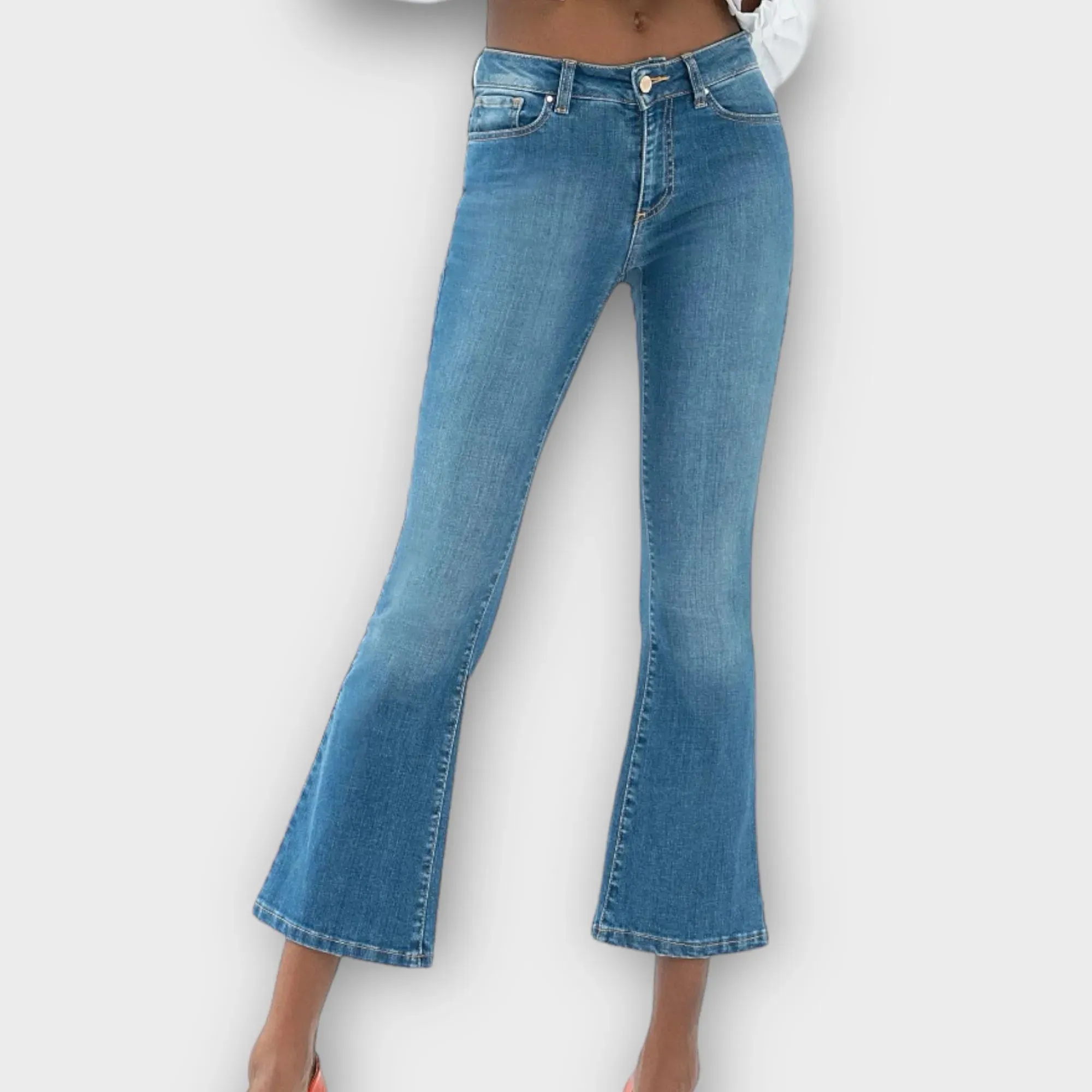 Fracomina – Jeans Bella flare cropped stonewash