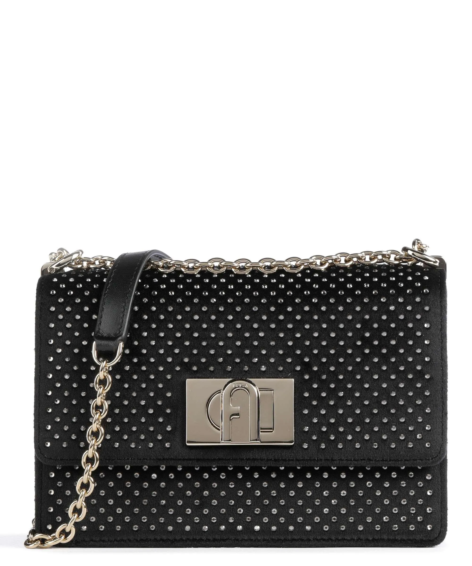  Furla 1927 Mini Borsa a spalla velluti nero  