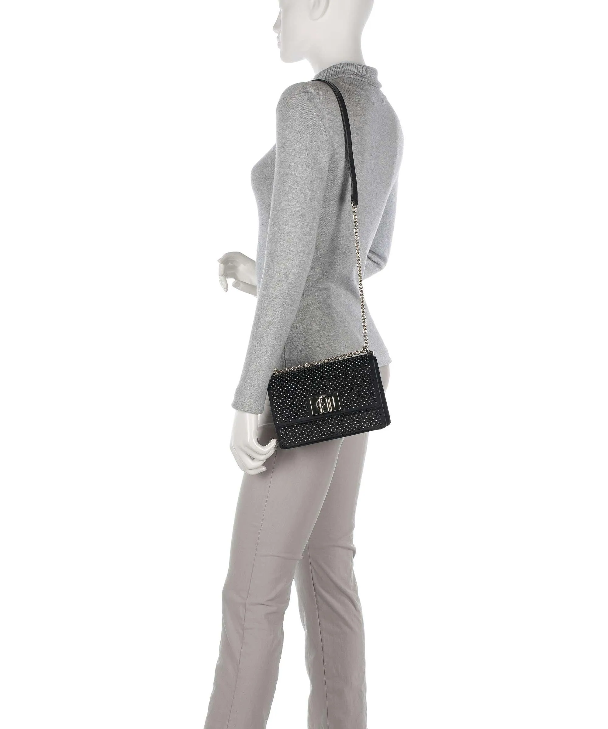  Furla 1927 Mini Borsa a spalla velluti nero  