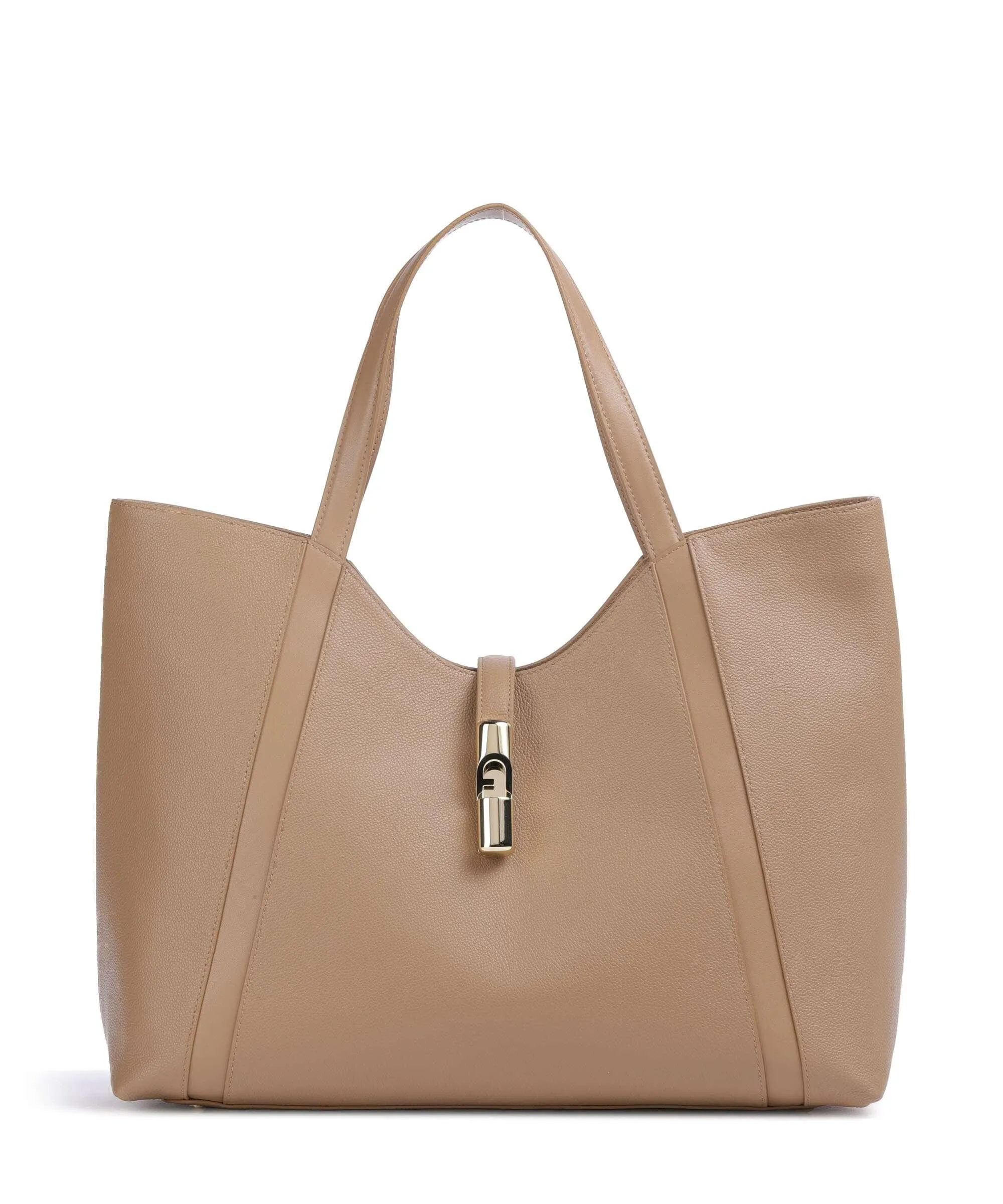  Furla Goccia XL Borsa shopper pelle granulata marrone chiaro  