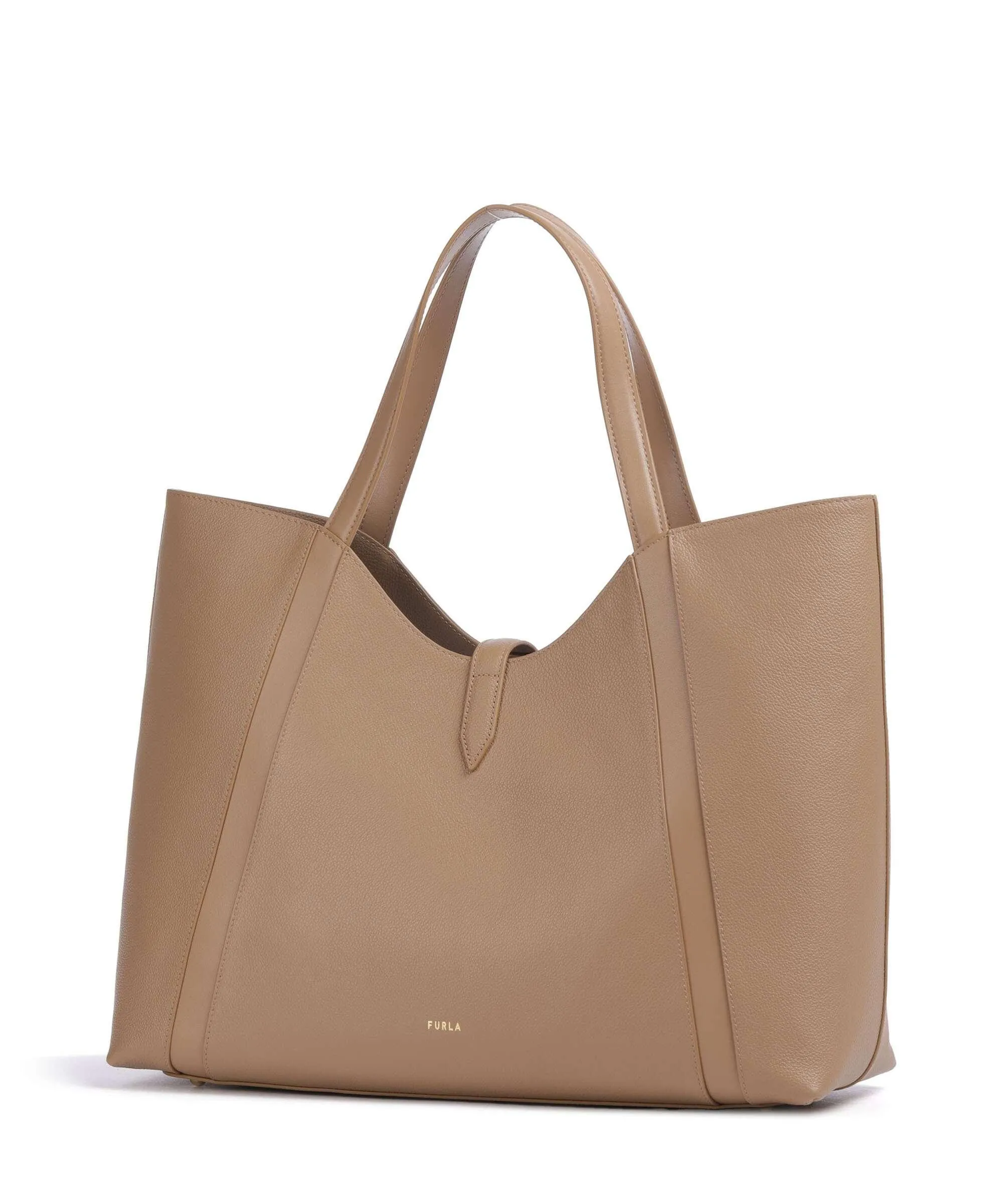  Furla Goccia XL Borsa shopper pelle granulata marrone chiaro  