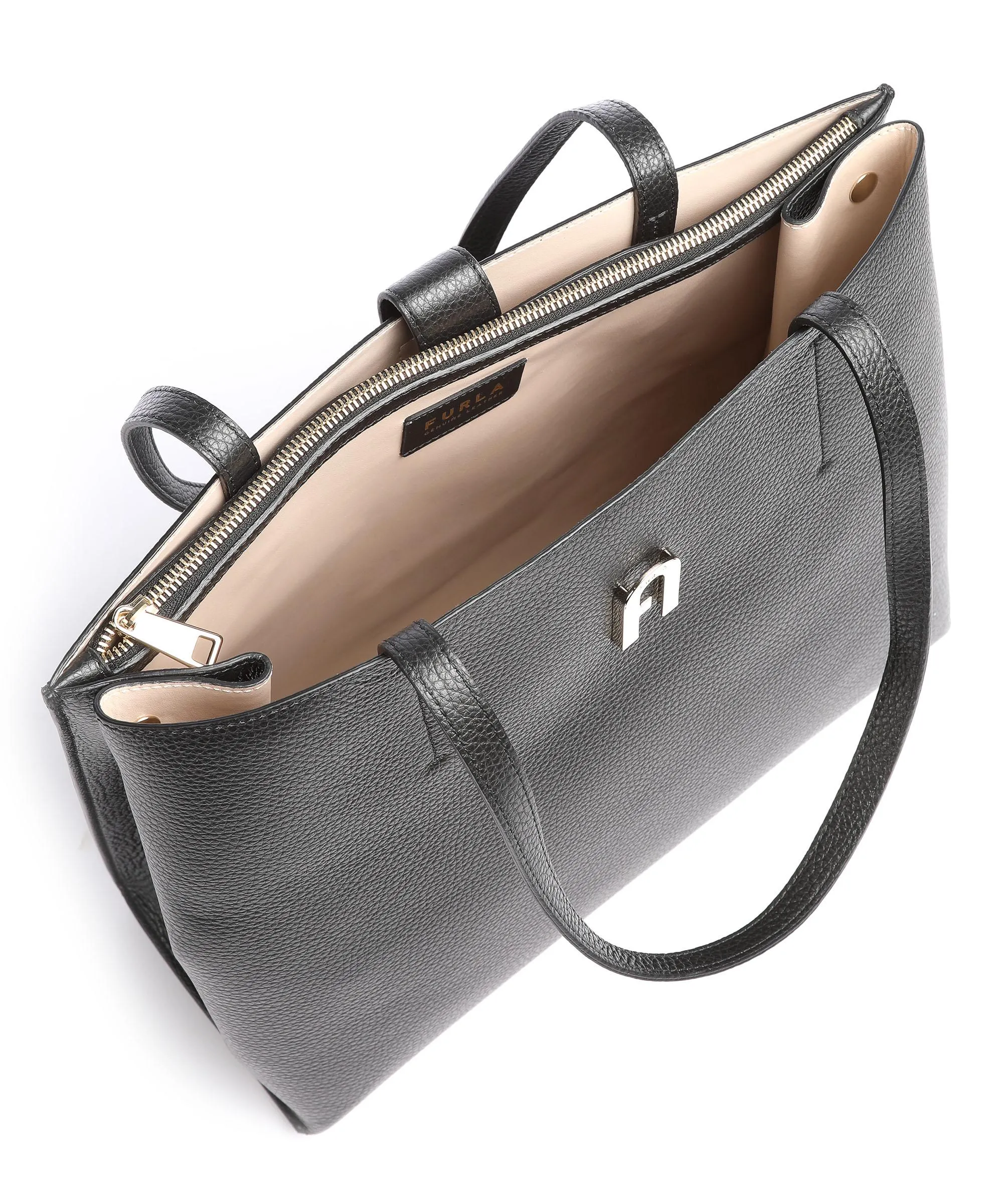  Furla Sofia L Borsa shopper pelle granulata nero  