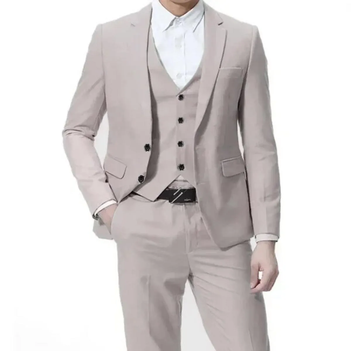 Giacca da uomo Giacca Gilet Pantaloni Boutique di moda Plaid Casual Business Uomo Sposo Abito da smoking da sposa 3 pezzi Set Bl