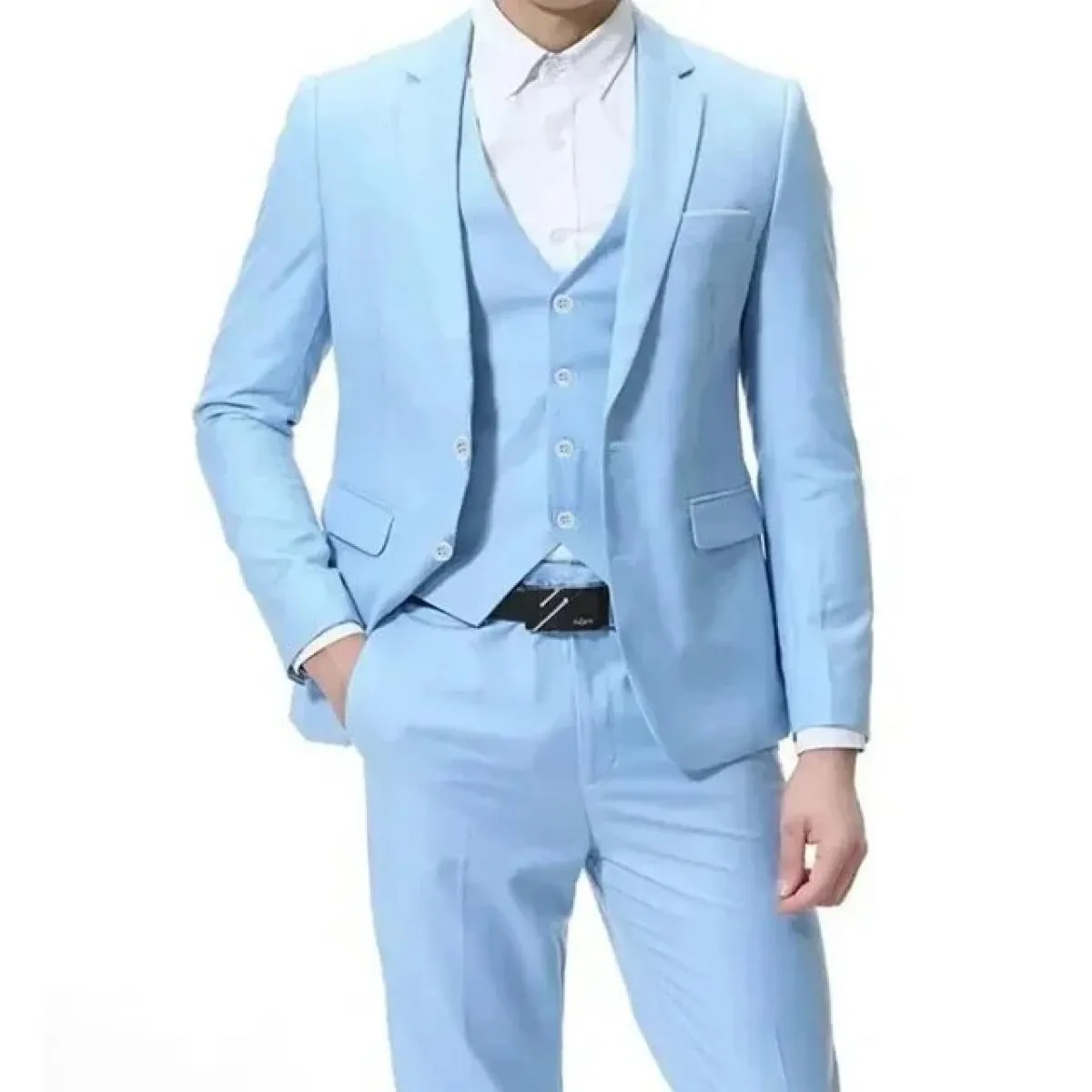 Giacca da uomo Giacca Gilet Pantaloni Boutique di moda Plaid Casual Business Uomo Sposo Abito da smoking da sposa 3 pezzi Set Bl
