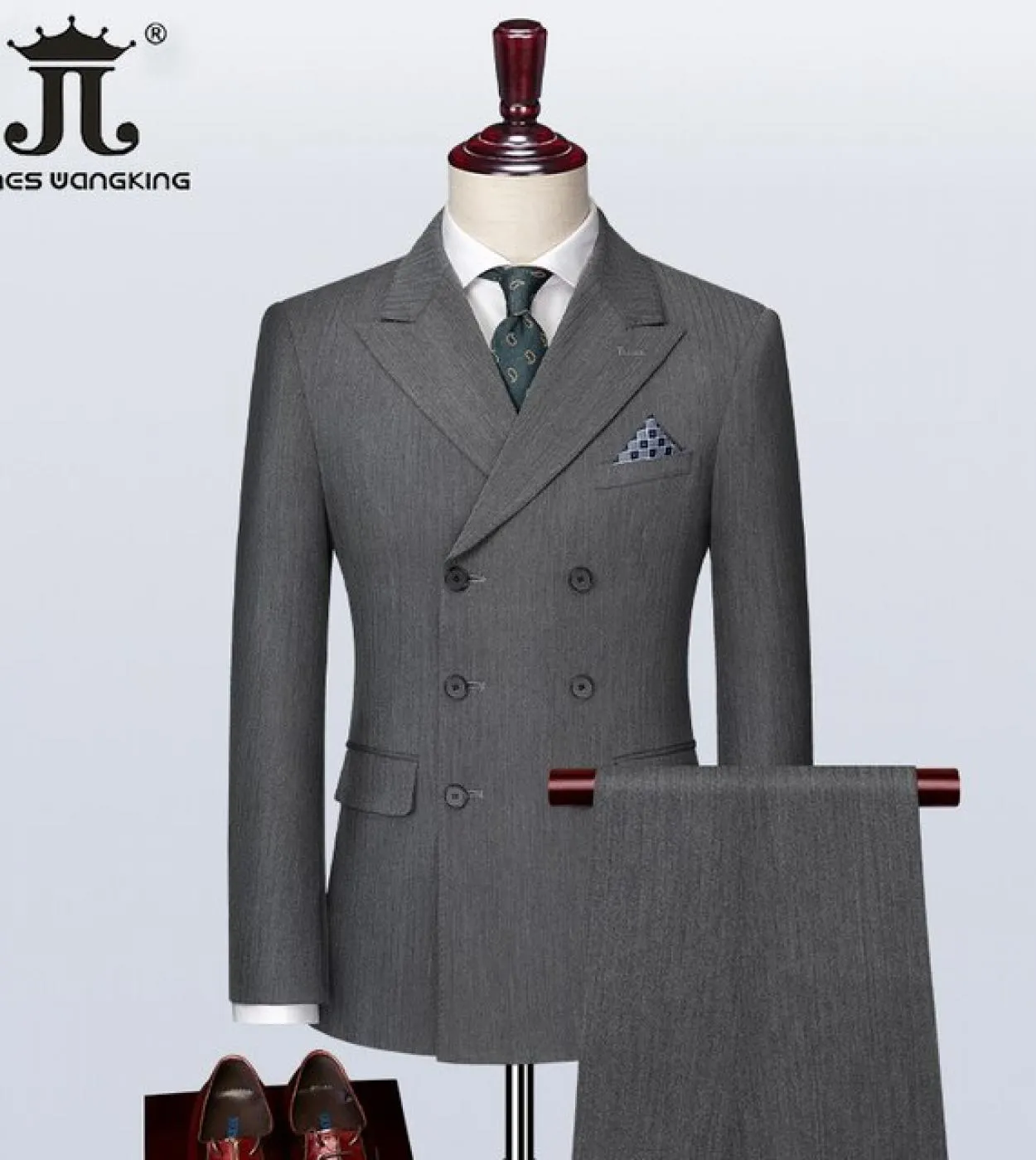 giacca  gilet  pantaloni Abito da uomo grigio anziano 3 pezzi Slim Prom Tuxedo Business Casual Abbigliamento da lavoro forma