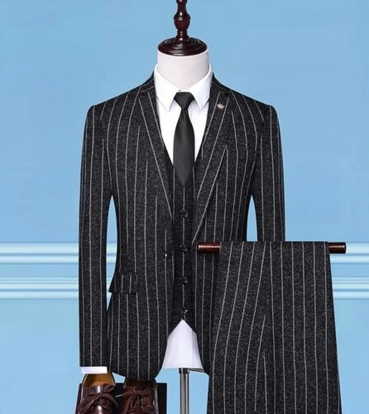 Giacca  gilet  pantaloni New Fashion Boutique Abito da uomo casual a righe da uomo in tre pezzi Set abito da sposa Reggiseno