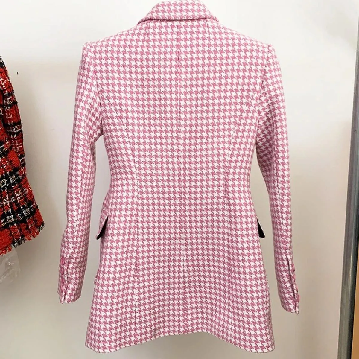 Giacca in tweed rosa Cappotti invernali Designer Moda Donna Tweed Alta 2023 Inverno