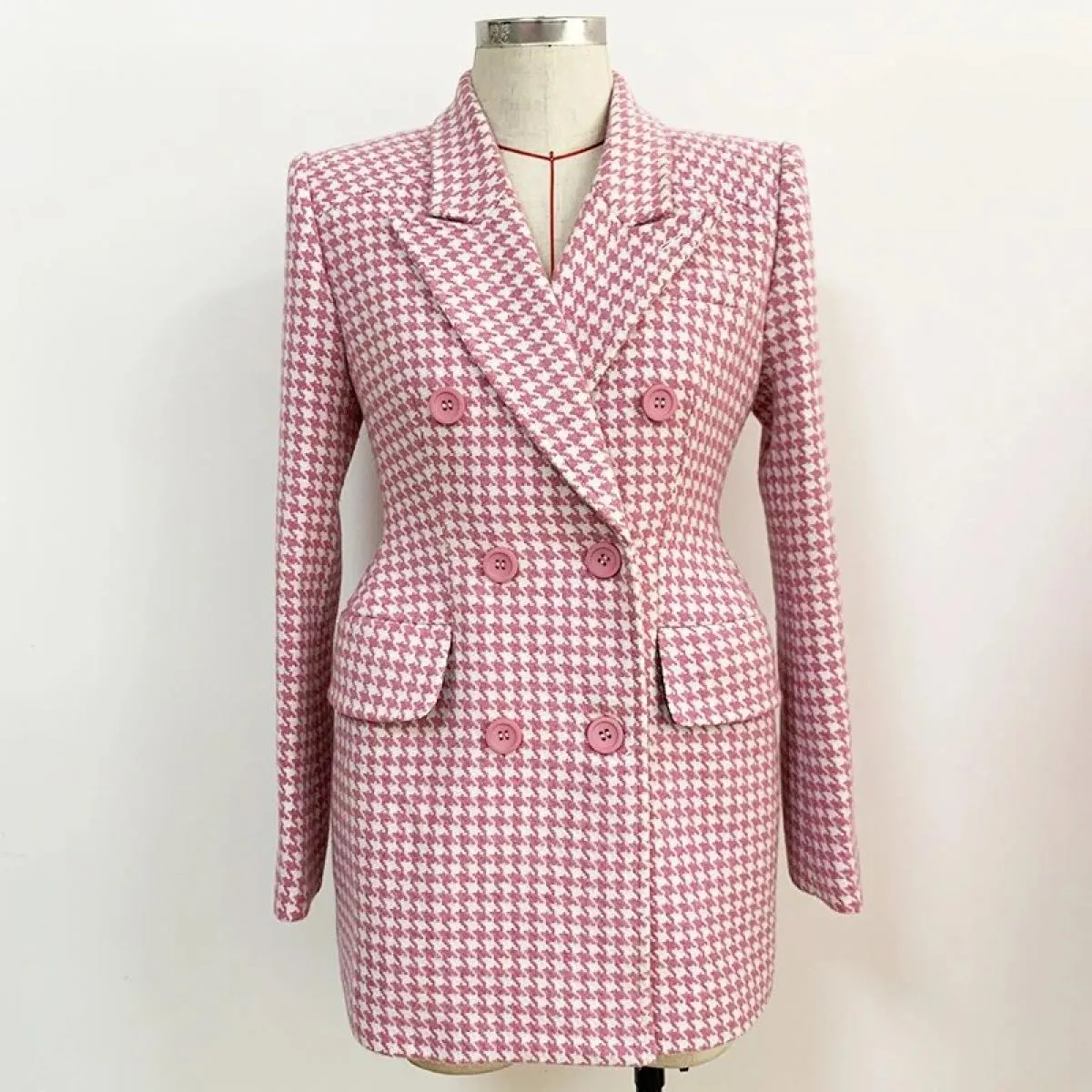 Giacca in tweed rosa Cappotti invernali Designer Moda Donna Tweed Alta 2023 Inverno
