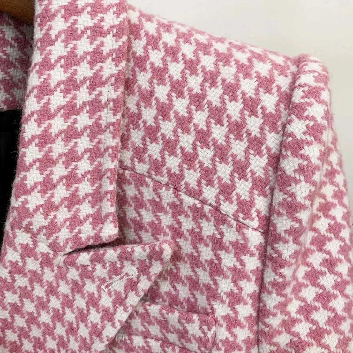 Giacca in tweed rosa Cappotti invernali Designer Moda Donna Tweed Alta 2023 Inverno