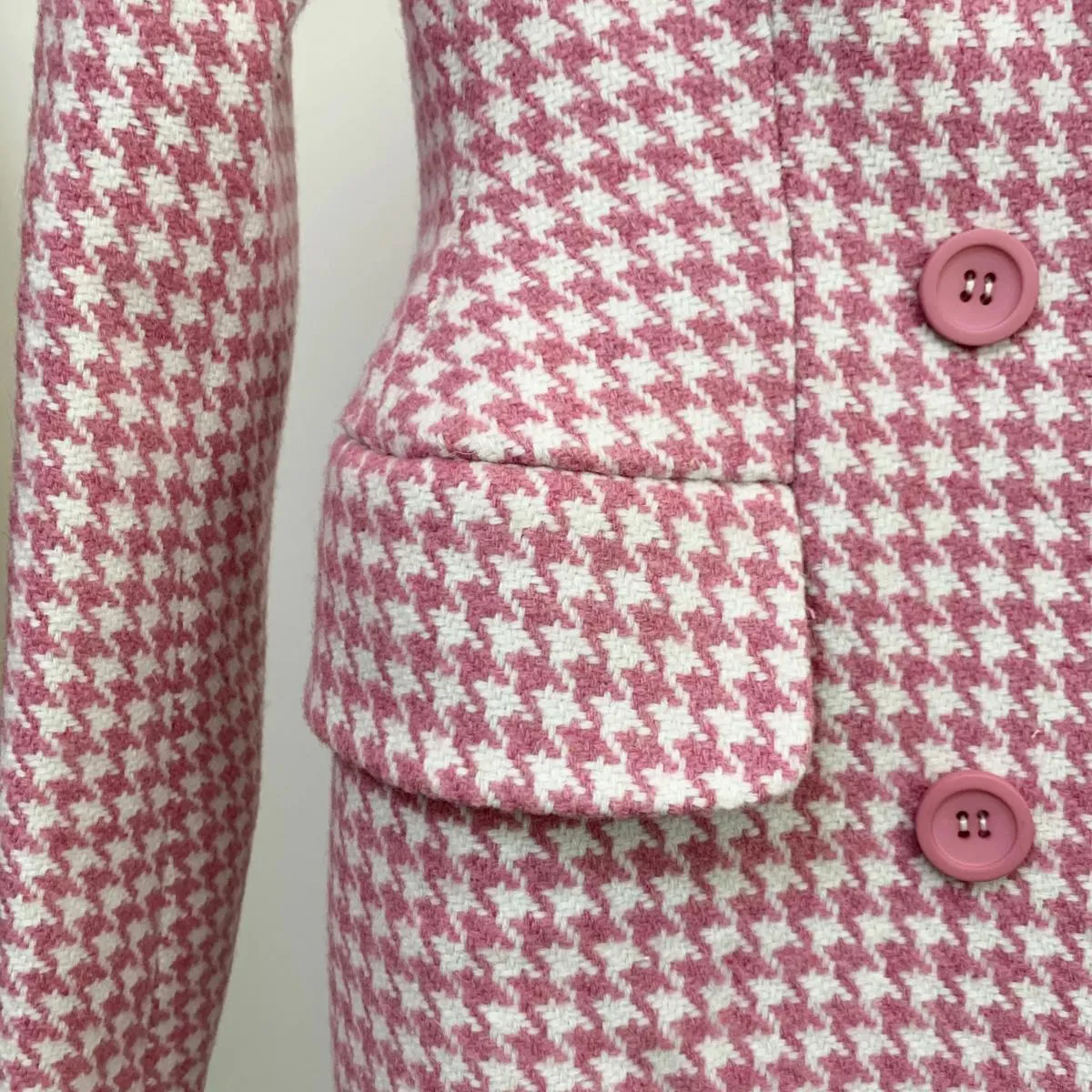 Giacca in tweed rosa Cappotti invernali Designer Moda Donna Tweed Alta 2023 Inverno