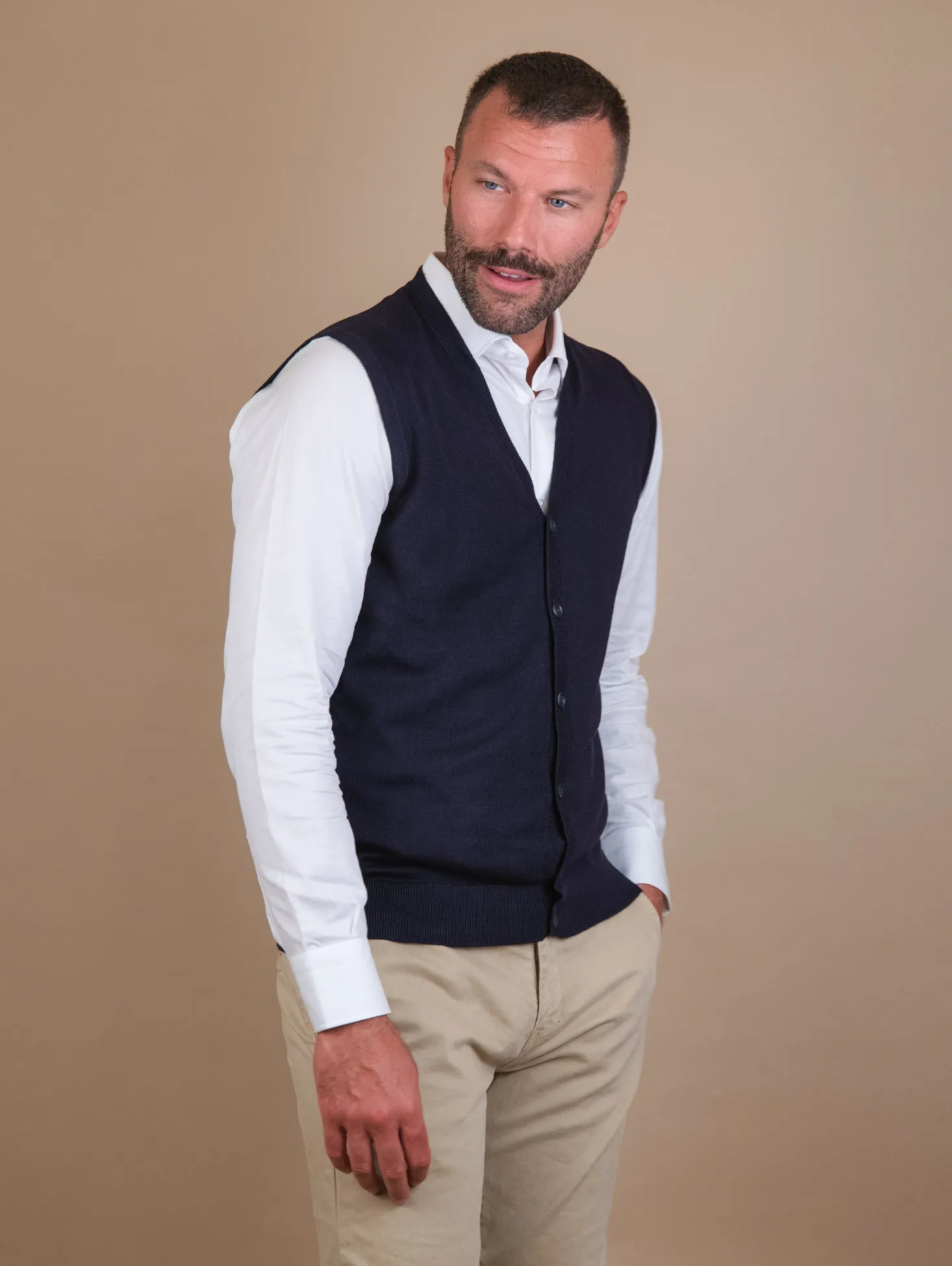 GILET CON BOTTONI NAVY