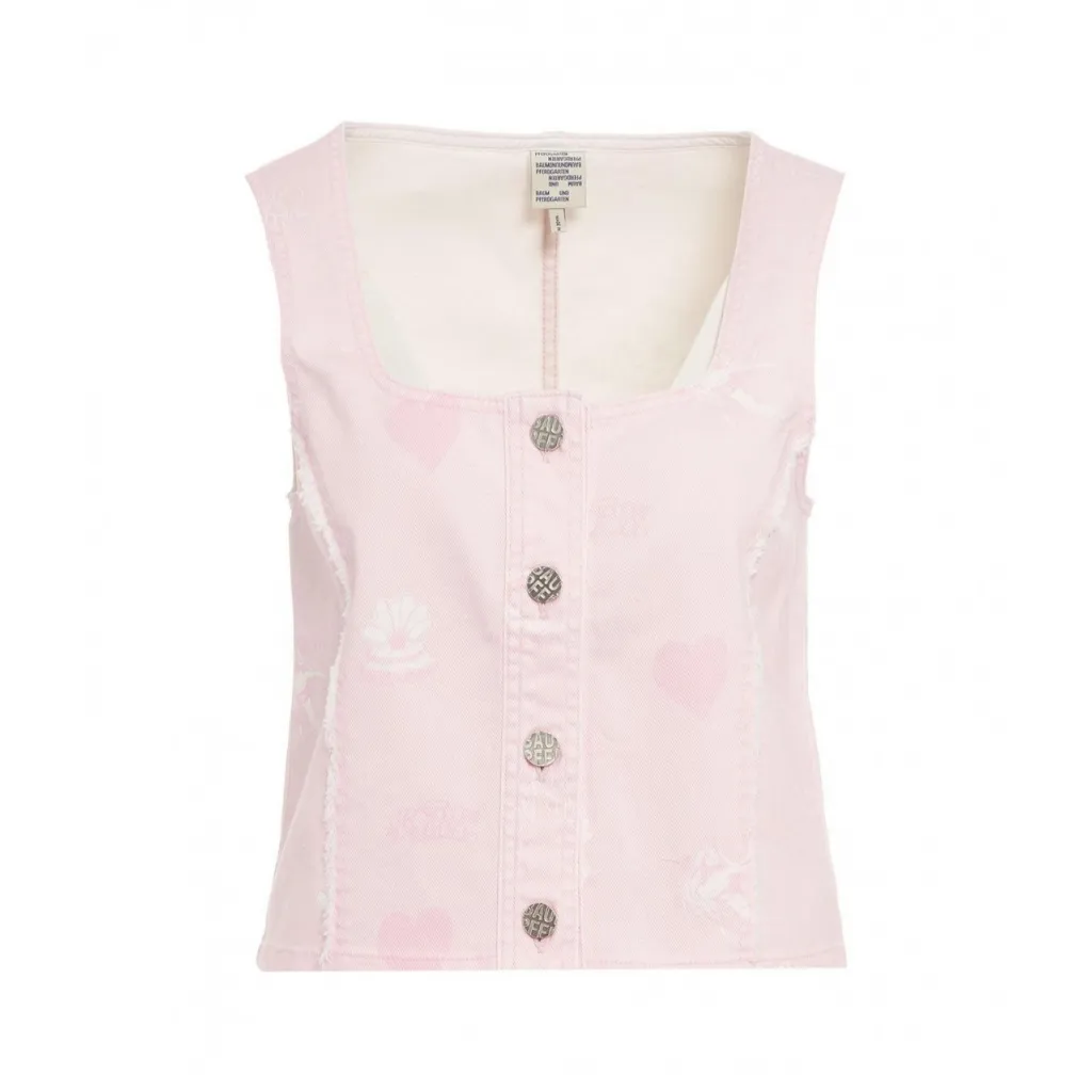 Gilet in denim Maddy pink