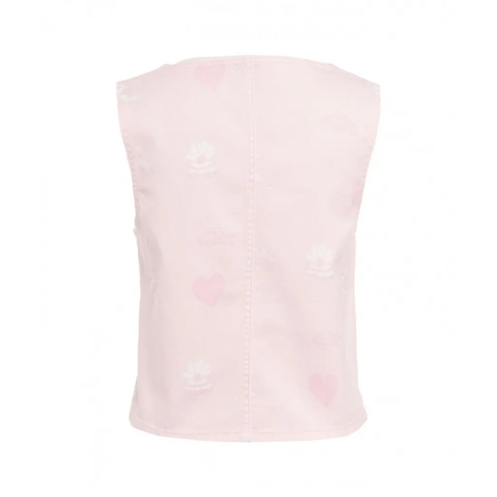 Gilet in denim Maddy pink