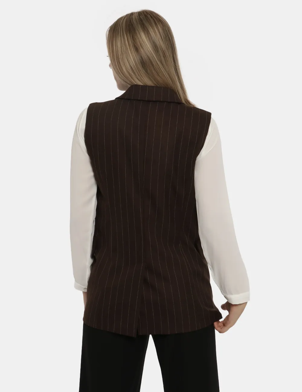 Gilet Vougue marrone gessato