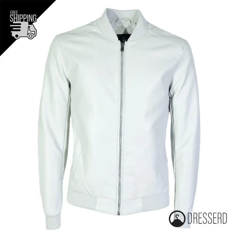 Giubbotto Uomo Ecopelle colletto College Giubbotti Dresserd Semi Slim Fit