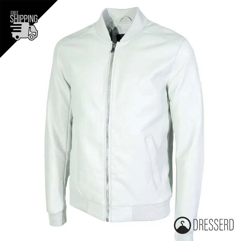Giubbotto Uomo Ecopelle colletto College Giubbotti Dresserd Semi Slim Fit