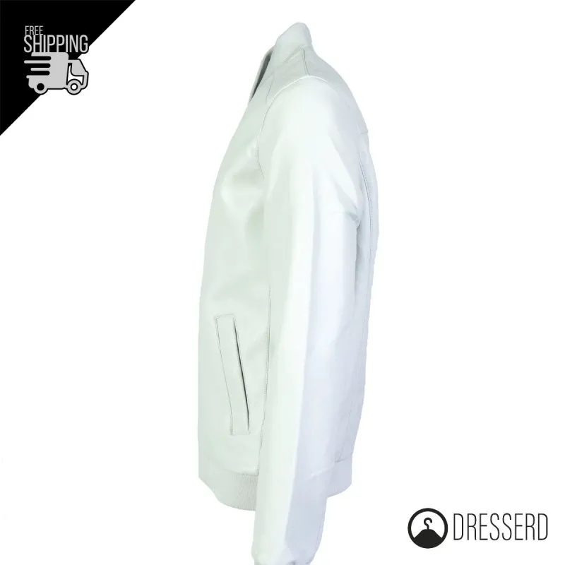 Giubbotto Uomo Ecopelle colletto College Giubbotti Dresserd Semi Slim Fit