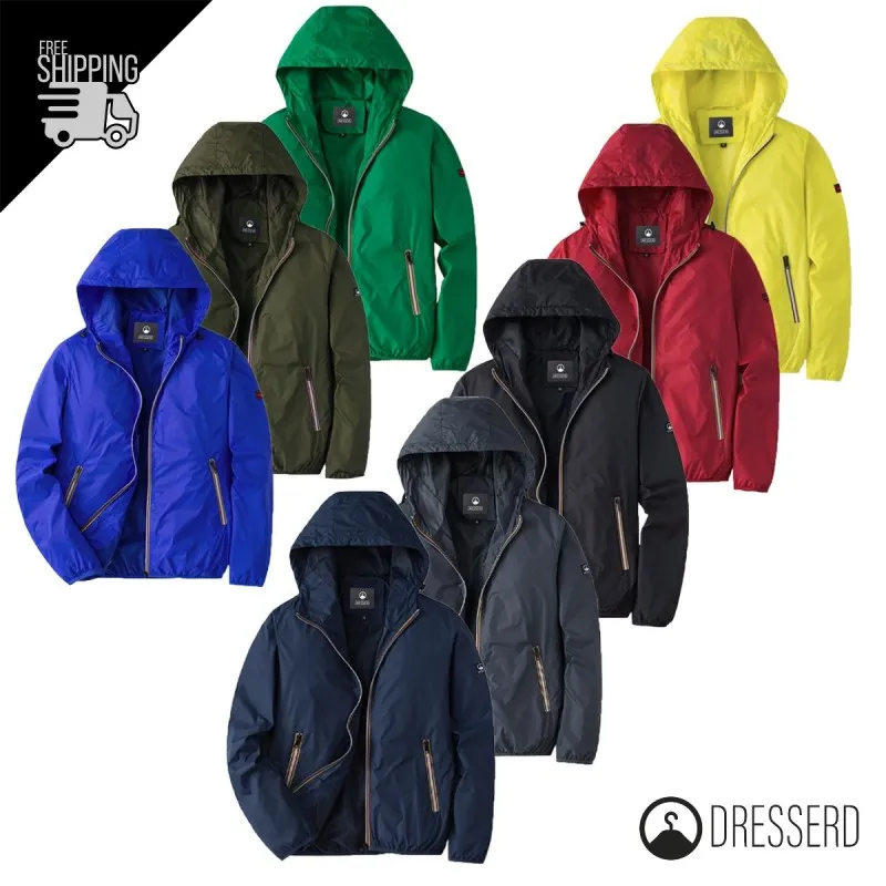 Giubbotto Uomo Leggero Slim Fit con Cappuccio e cerniera colorata Giubbotti Dresserd Moda