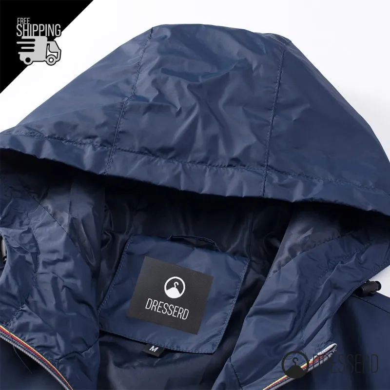 Giubbotto Uomo Leggero Slim Fit con Cappuccio e cerniera colorata Giubbotti Dresserd Moda