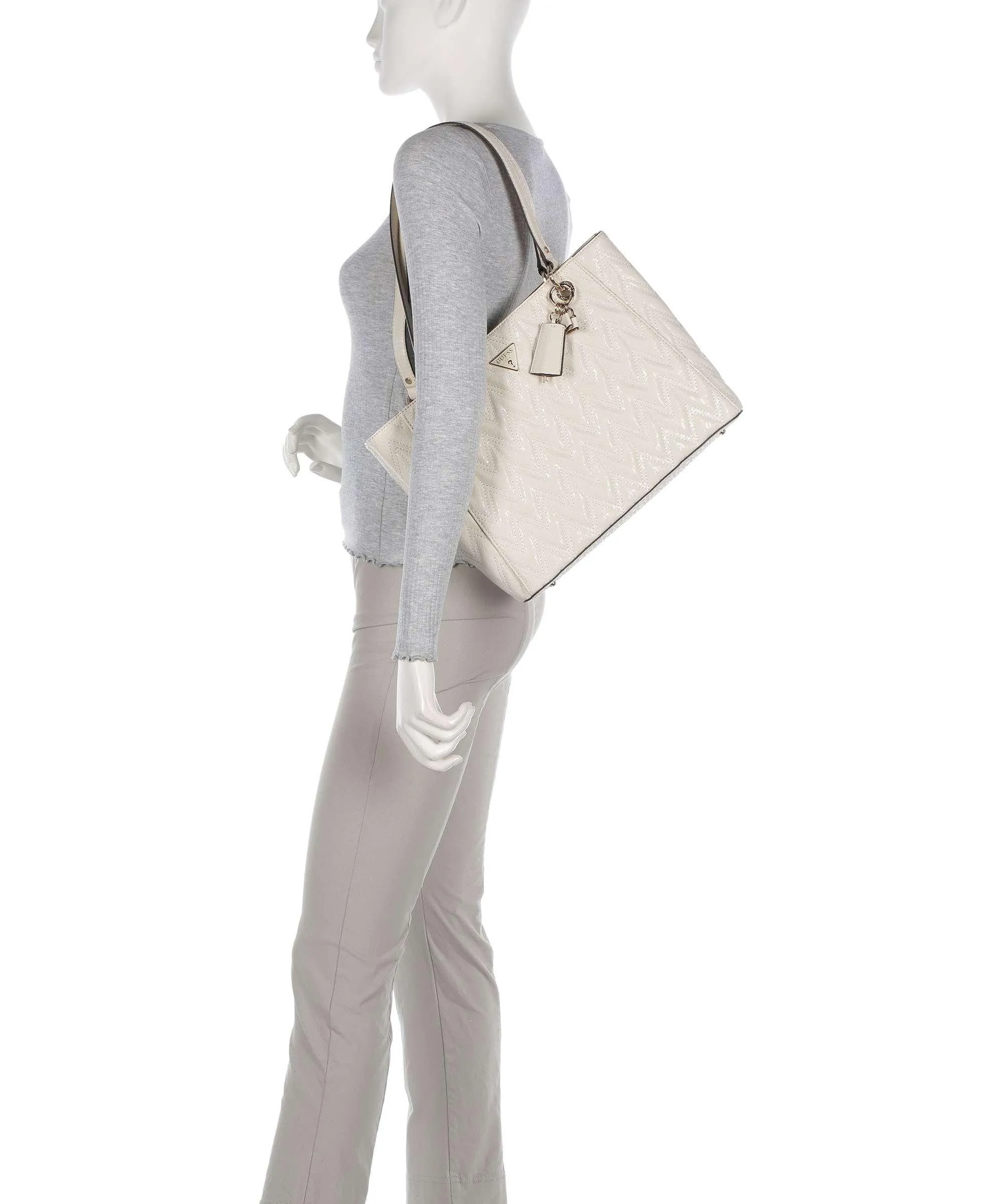  Guess Adelard Borsa shopper pelle sintetica avorio  