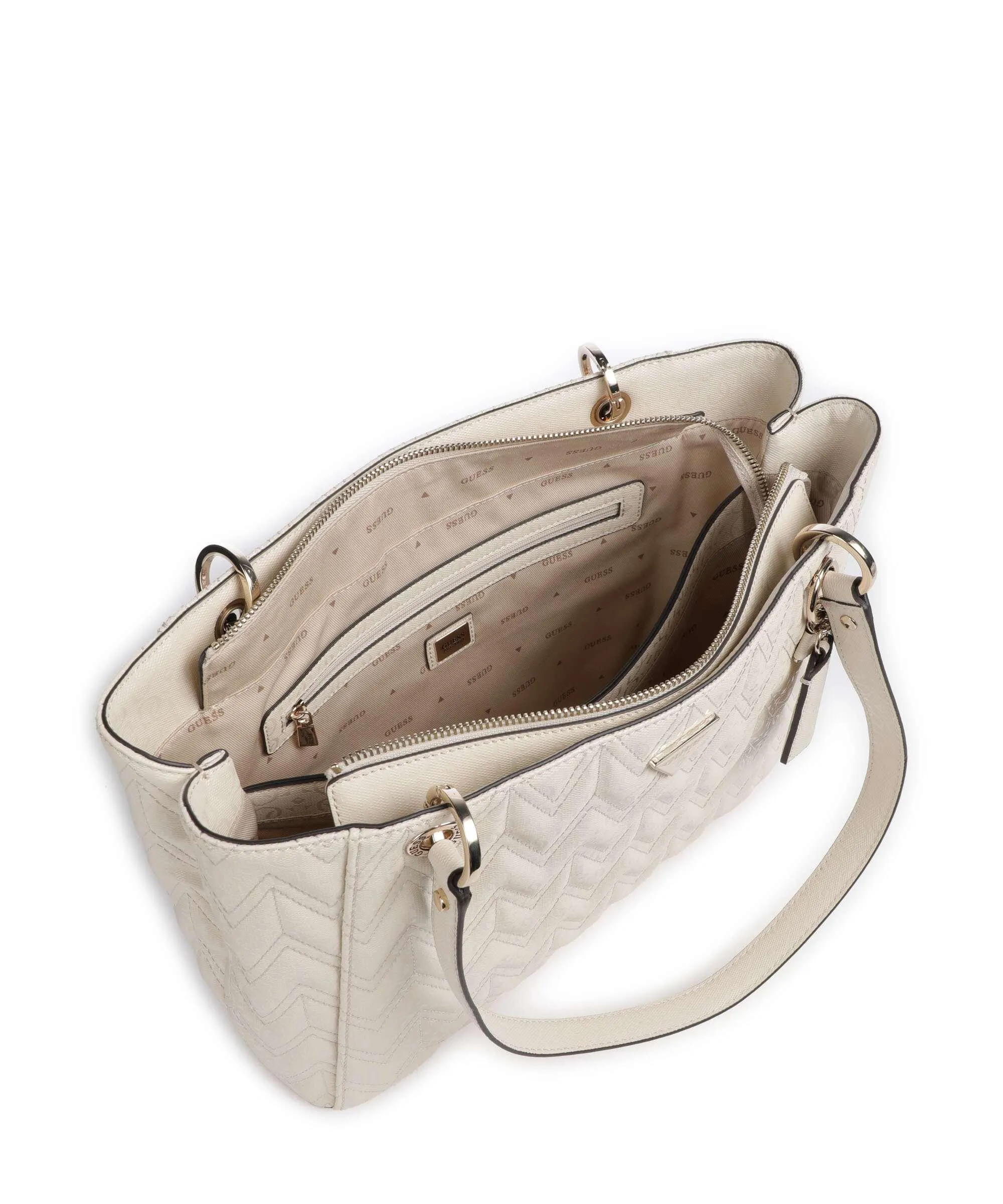  Guess Adelard Borsa shopper pelle sintetica avorio  