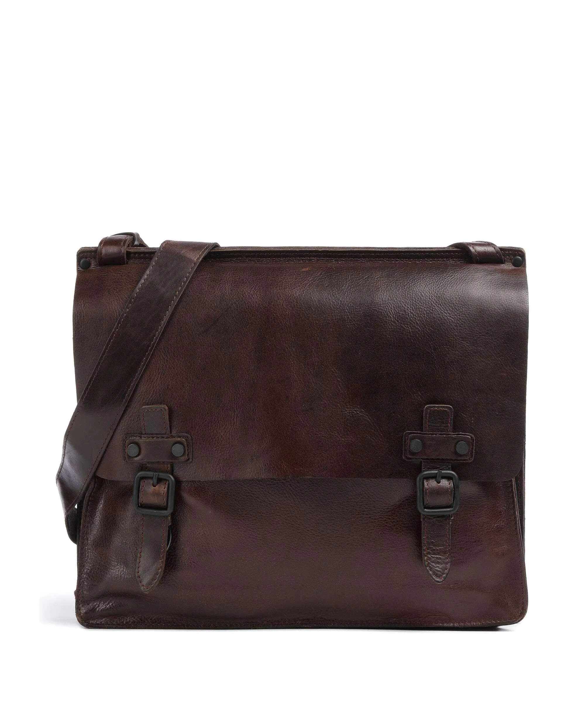  Harold's Aberdeen Borsa messenger pelle di vacchetta pull-up marrone scuro  