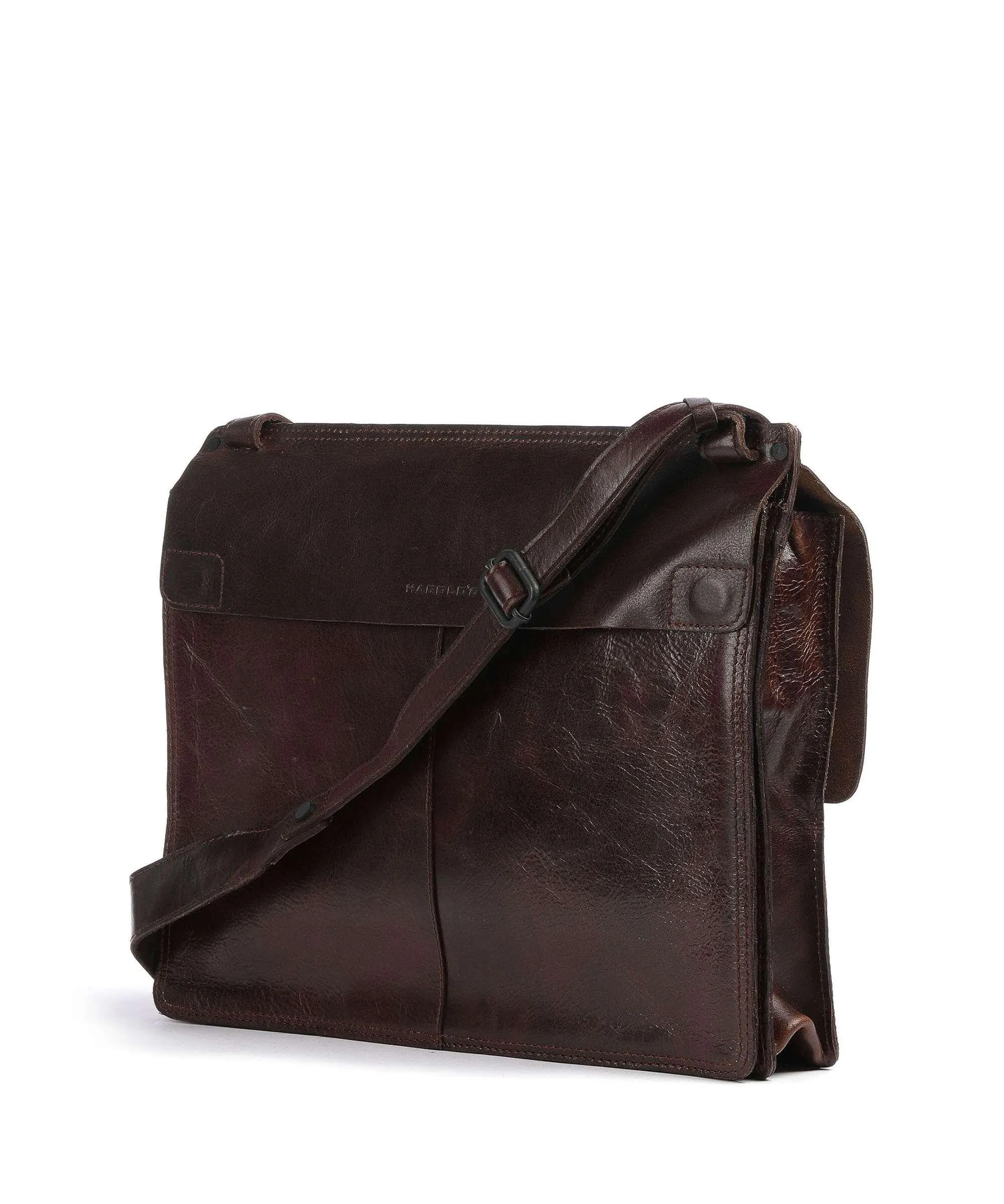  Harold's Aberdeen Borsa messenger pelle di vacchetta pull-up marrone scuro  