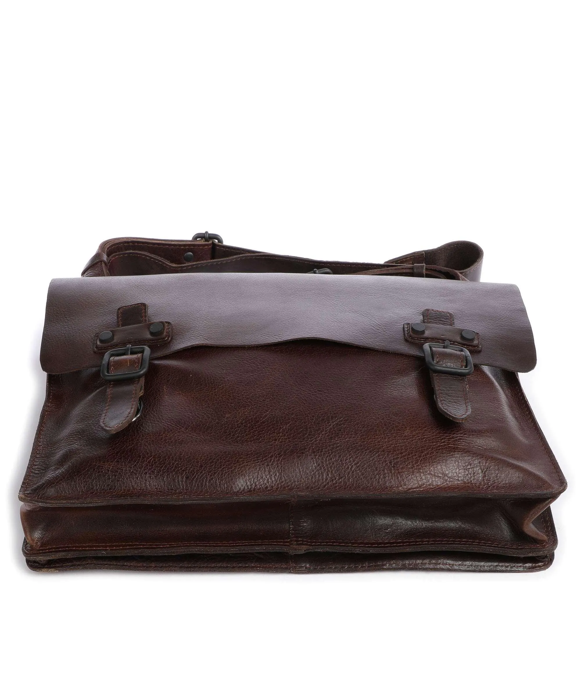  Harold's Aberdeen Borsa messenger pelle di vacchetta pull-up marrone scuro  