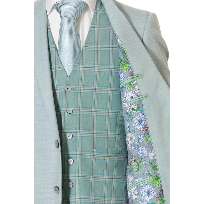 Henk ter Horst 3 pezzi Abiti da uomo con gilet tartan misto Verde