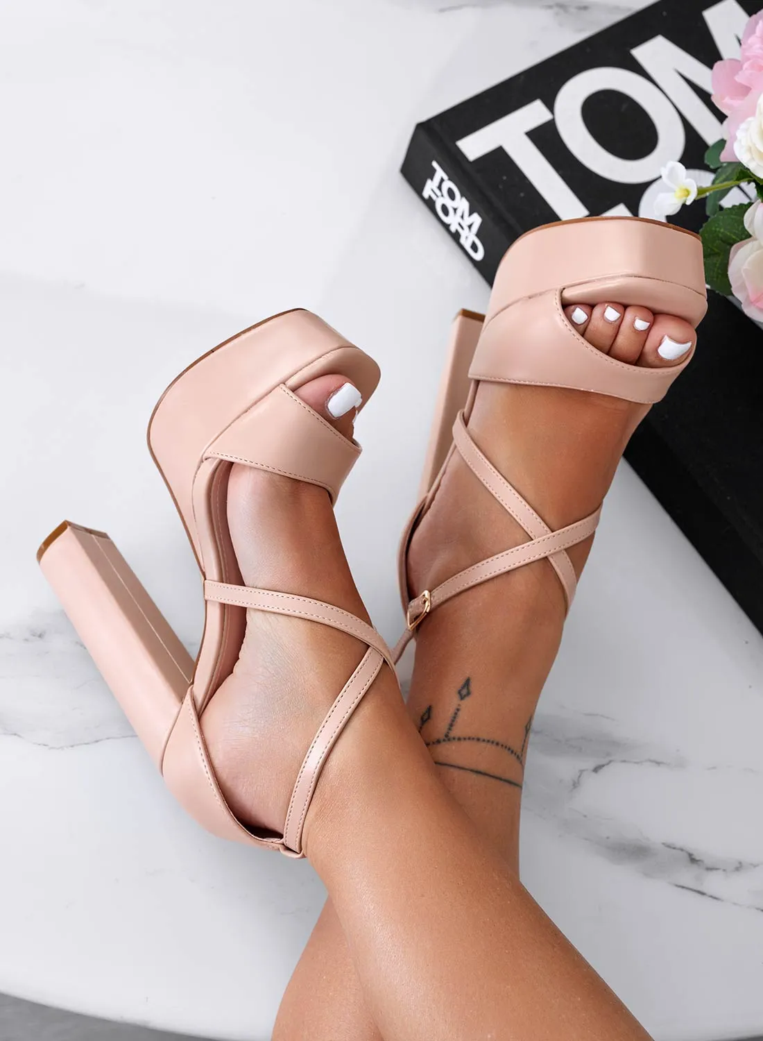 HOPE - Sandali nude con tacco alto e plateau