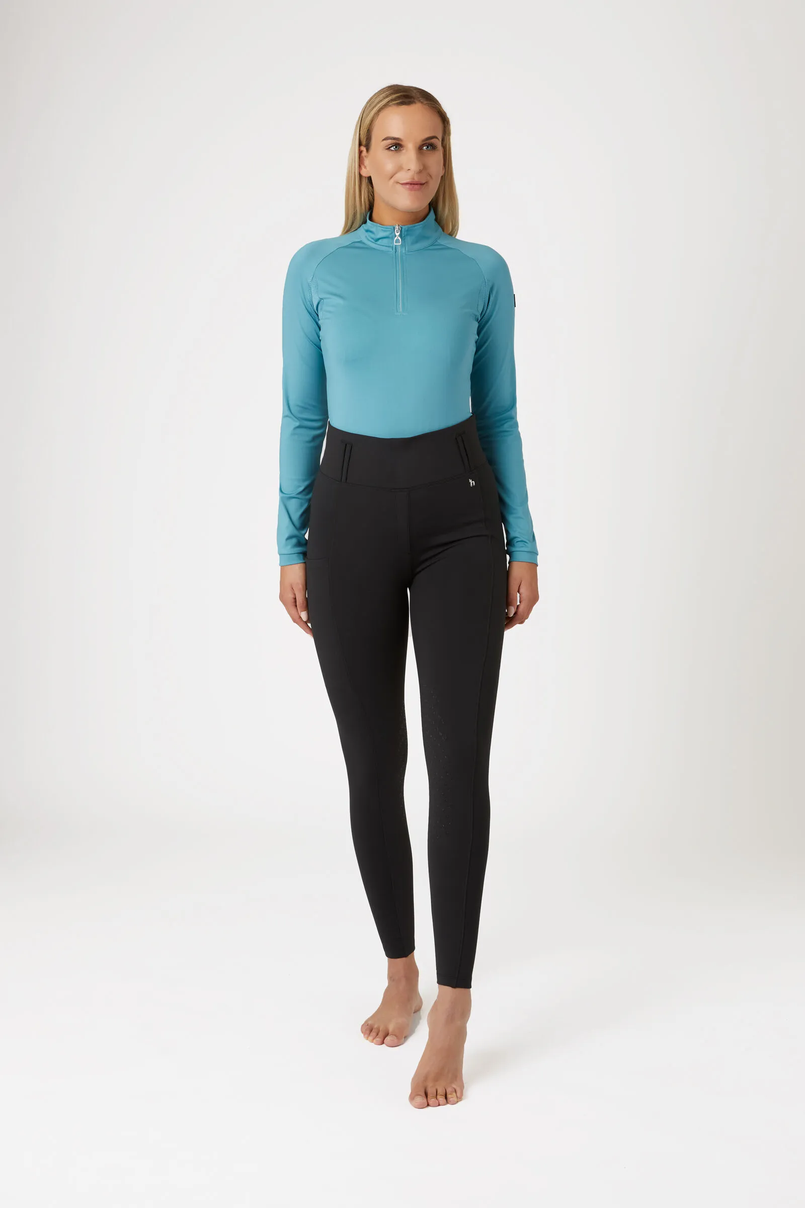 Horze Everly Leggins da equitazione con grip al ginocchio da donna