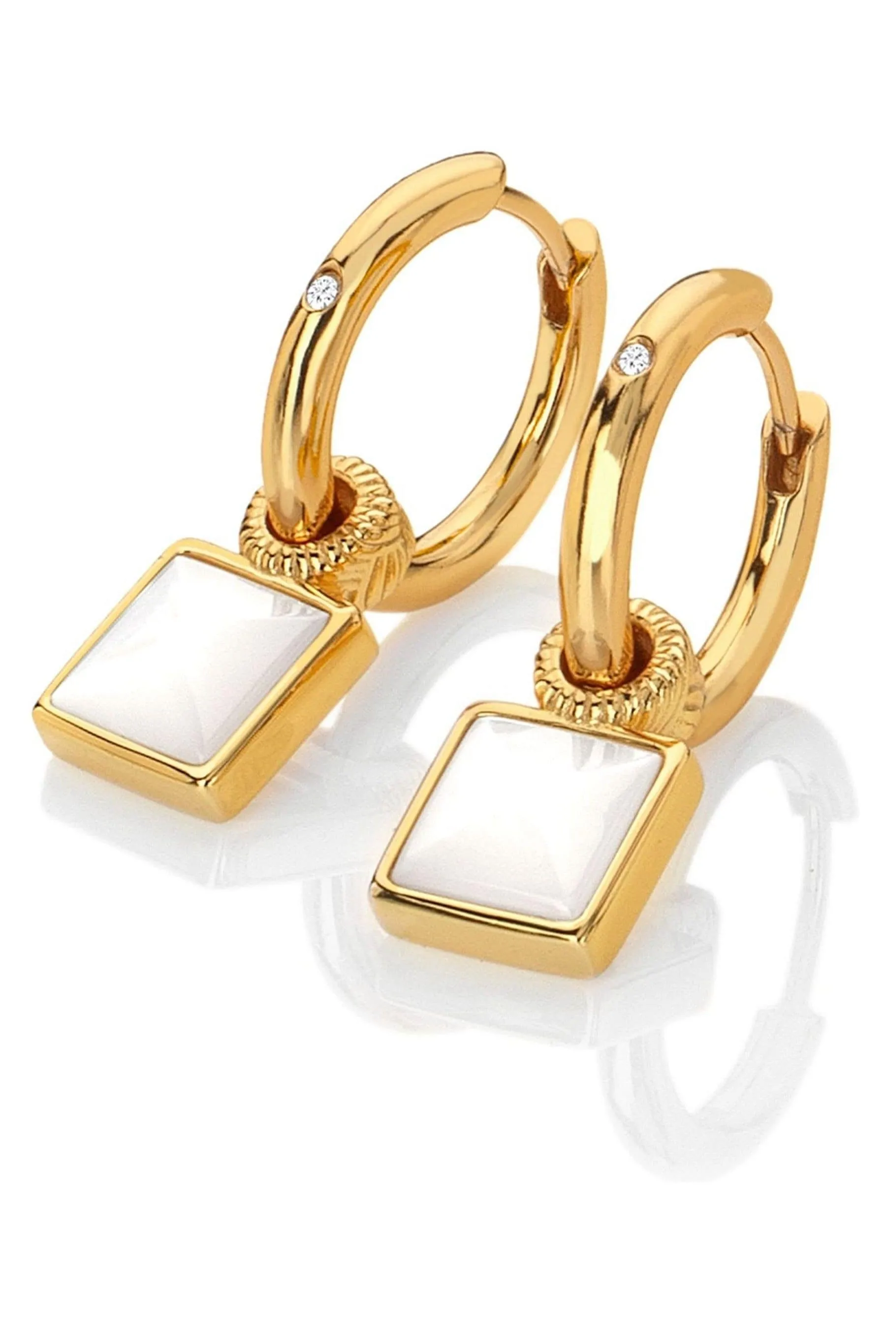 Hot Diamonds Oro - Tone X JJ - Orecchini quadrati in madreperla