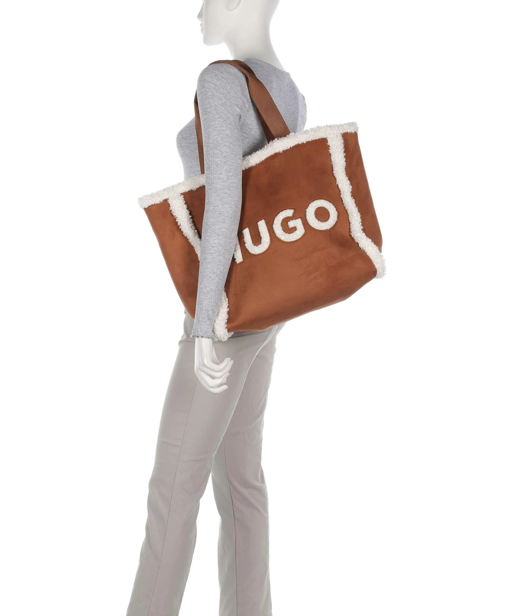  Hugo Becky Borsa shopper poliestere marrone  