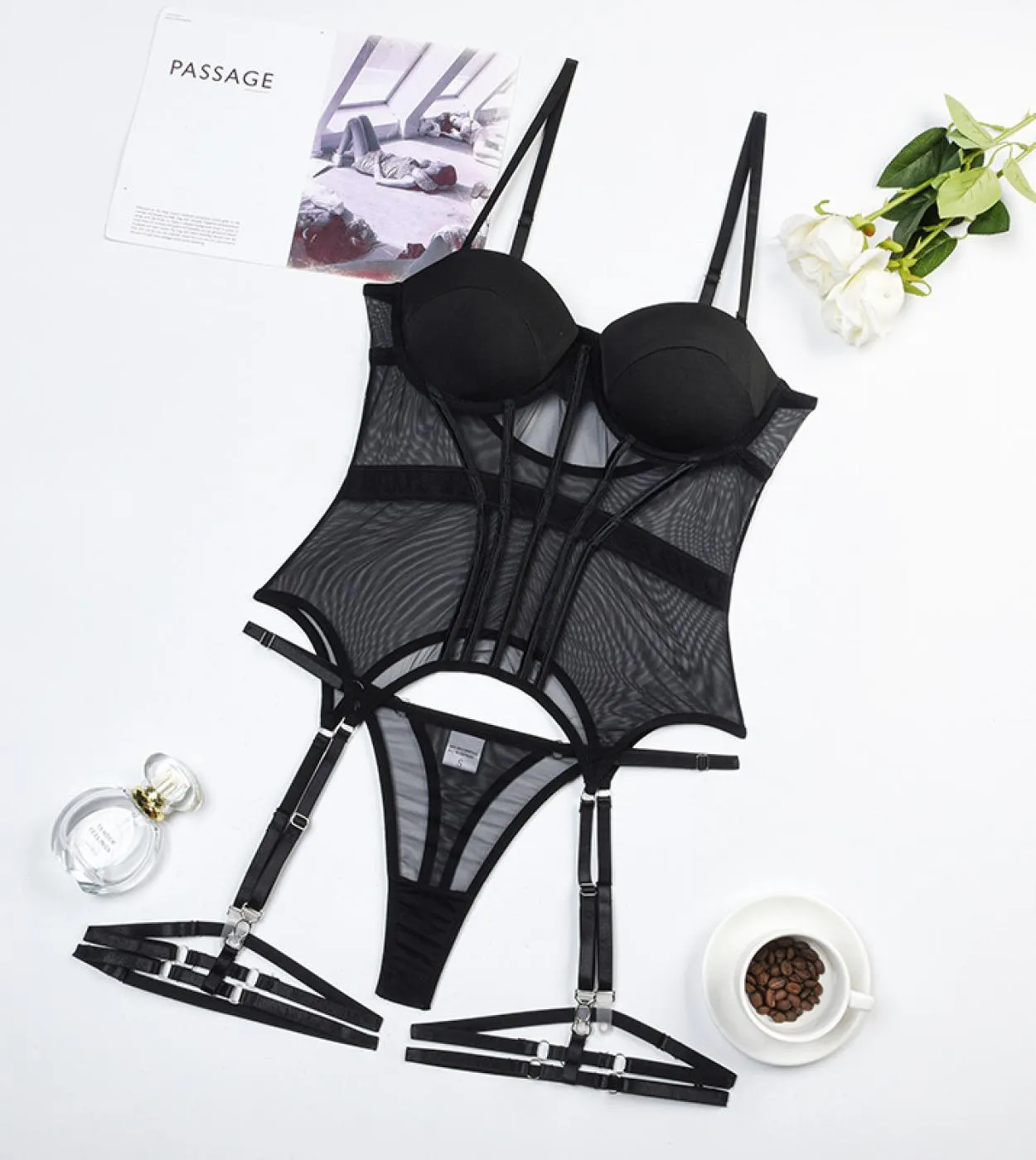 Intimo da donna Intimo in rete da donna Intimo imbottito Intimo 2 pezzi in rete