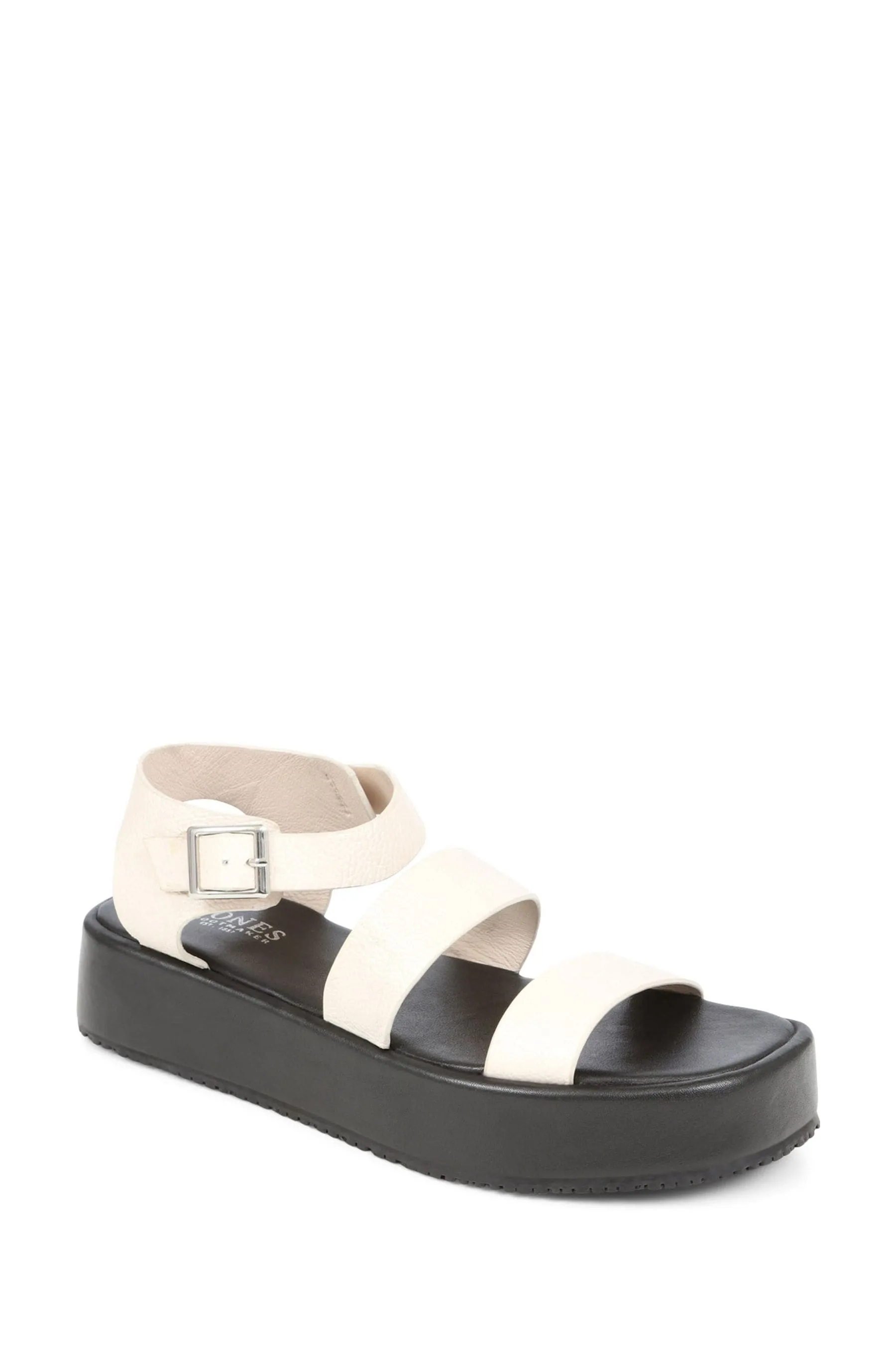 Jones Bootmaker - Hailey - Bianco in pelle con plateau - Sandali
