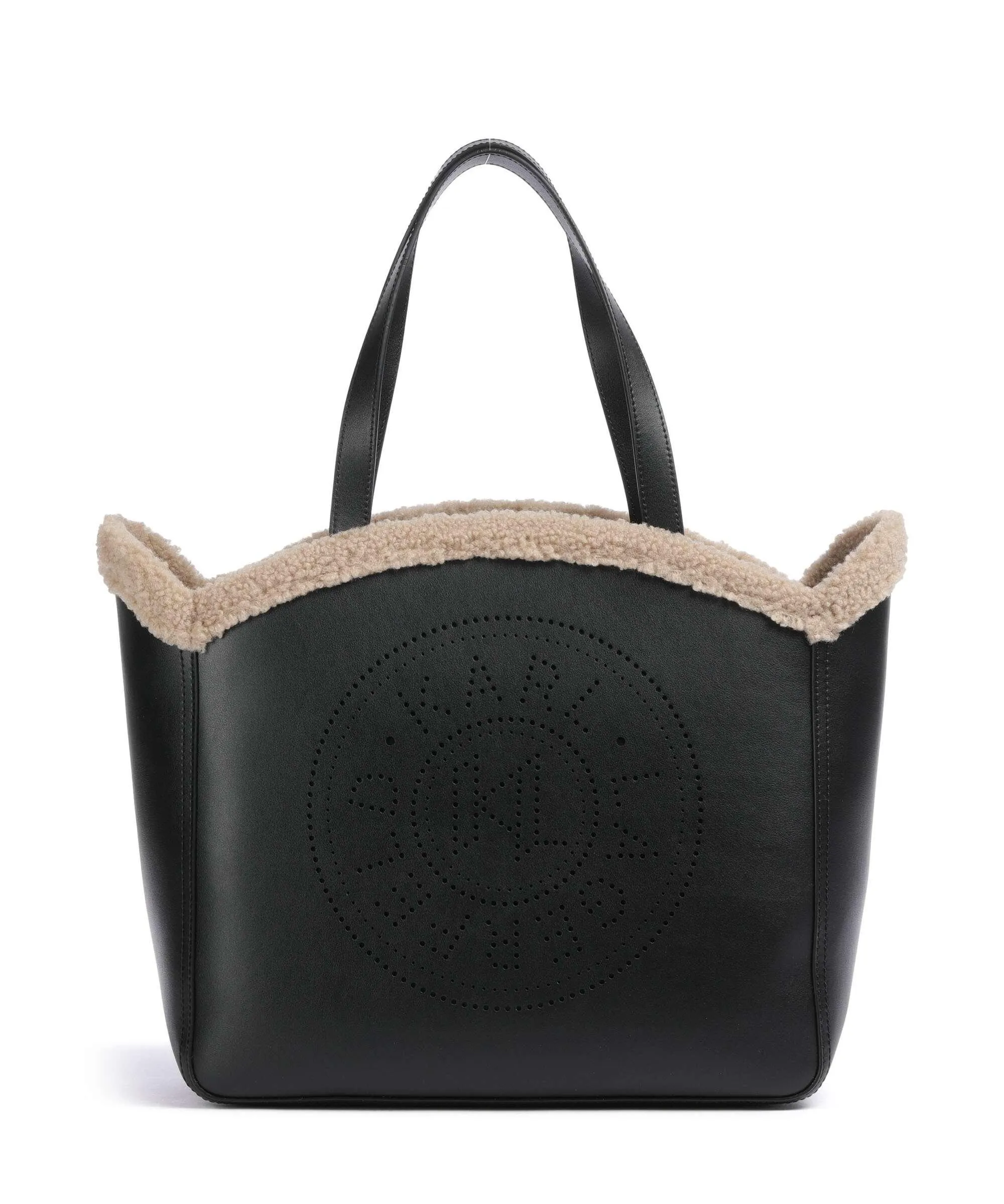  Karl Lagerfeld K/Circle Borsa shopper pelle di vacchetta finemente grana, poliestere nero  