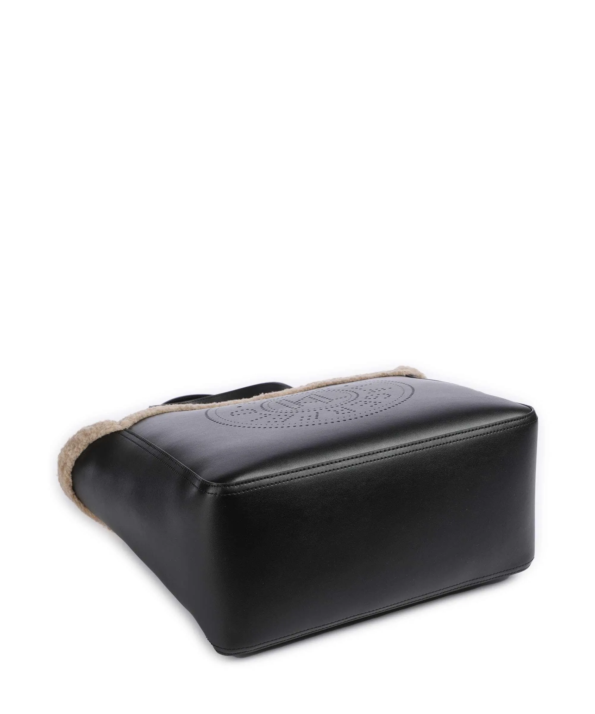  Karl Lagerfeld K/Circle Borsa shopper pelle di vacchetta finemente grana, poliestere nero  