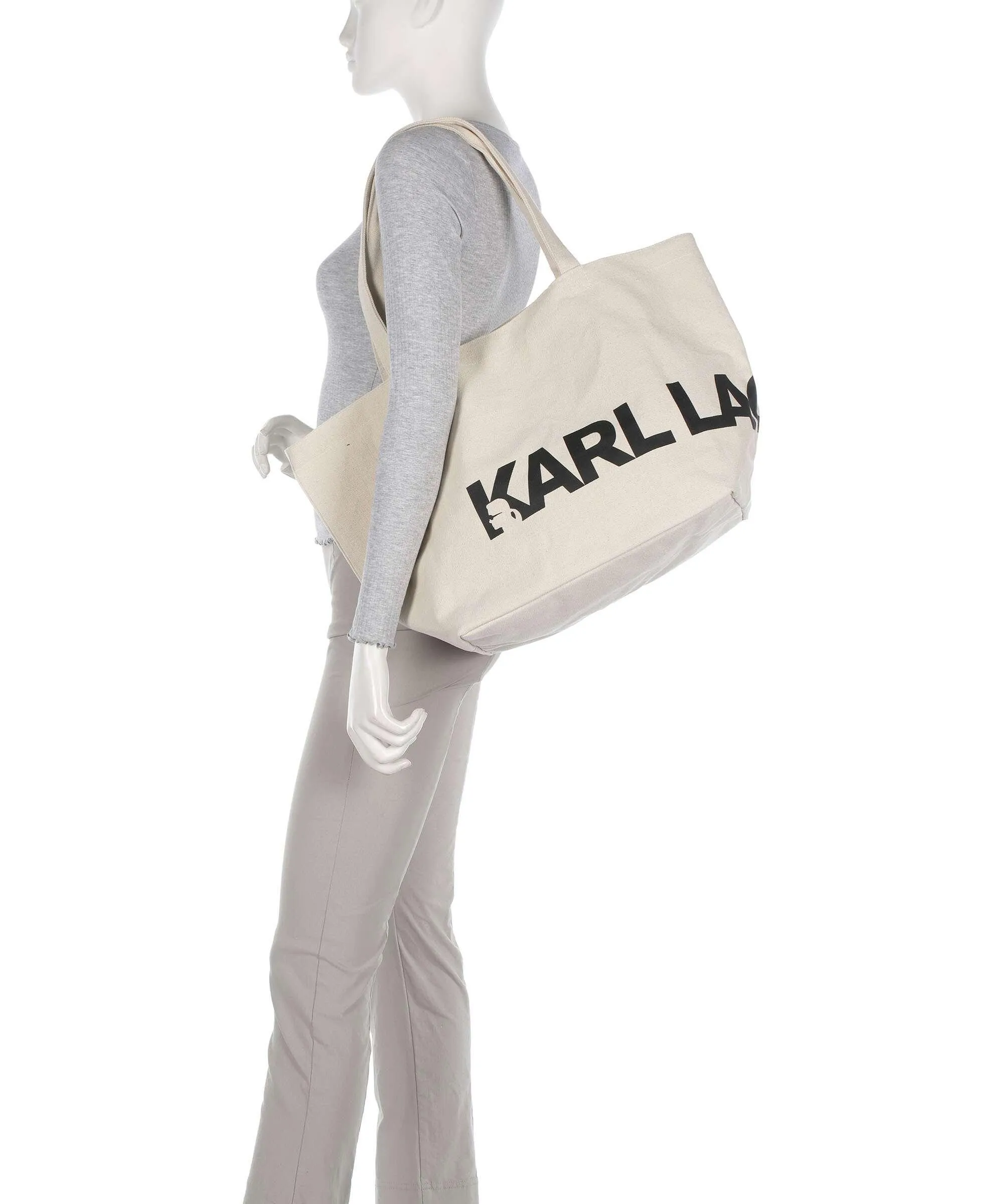  Karl Lagerfeld K/Essential Borsa shopper cotone avorio  
