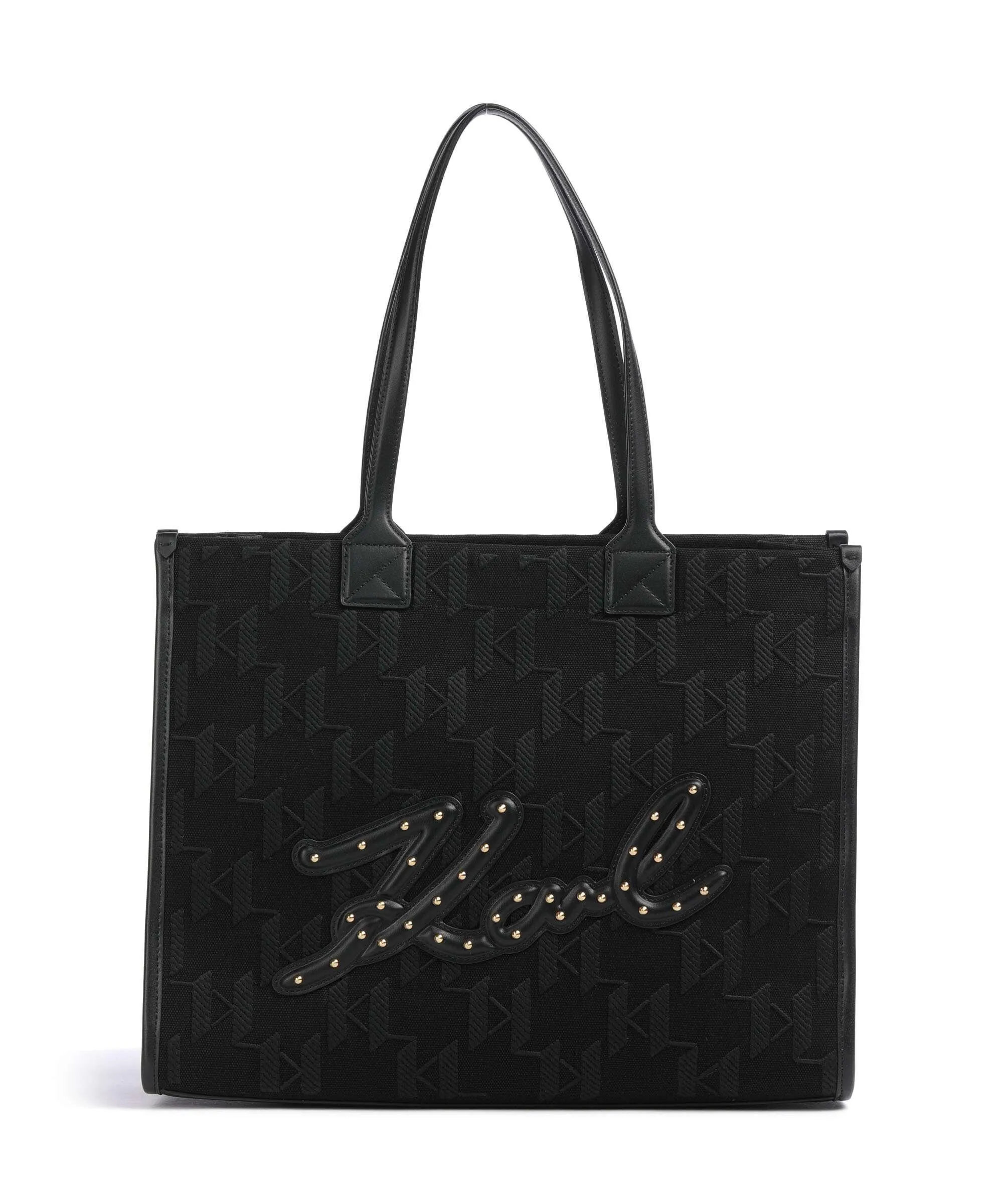  Karl Lagerfeld K/Skuare Large Borsa shopper cotone, pelle sintetica nero  