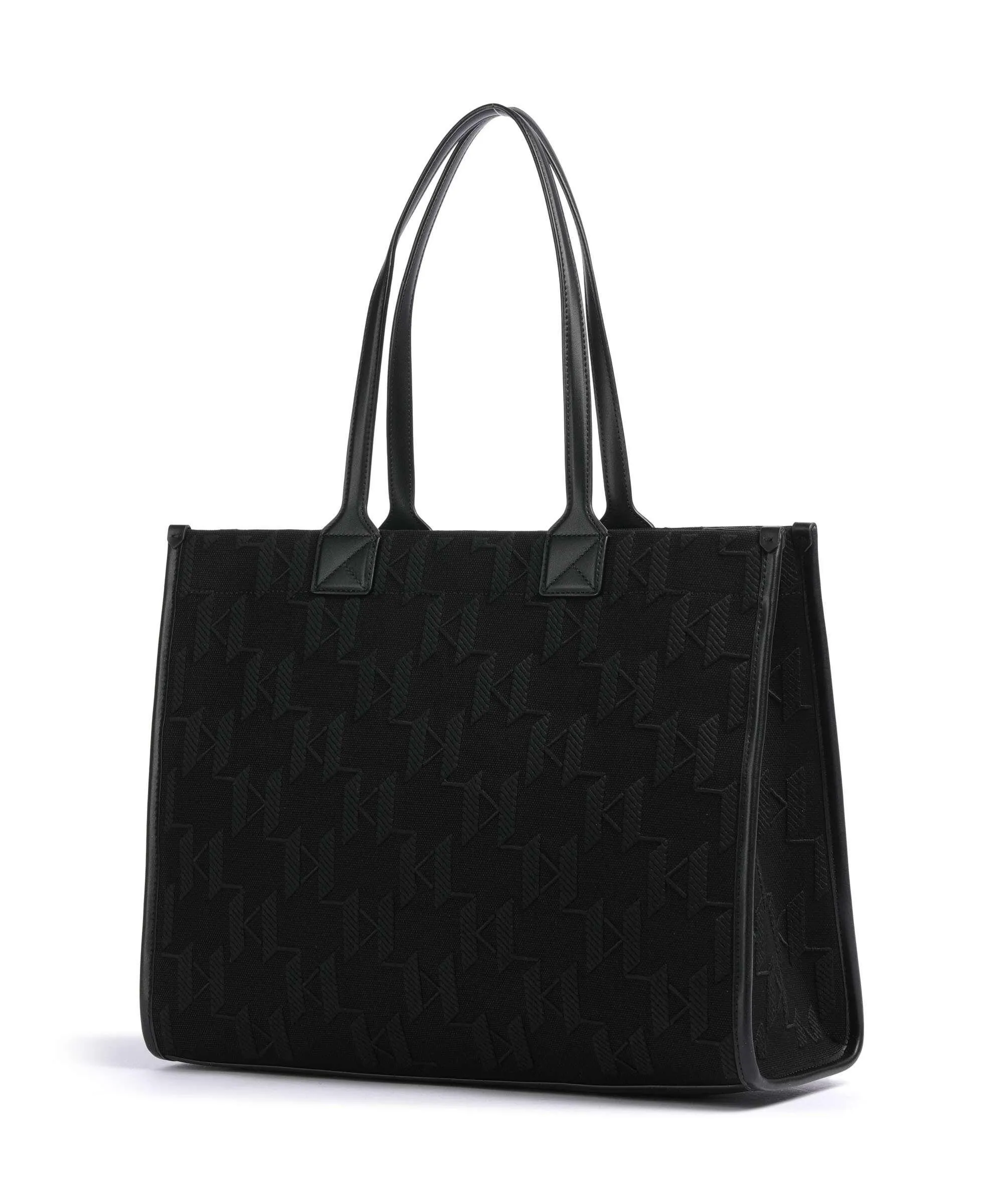  Karl Lagerfeld K/Skuare Large Borsa shopper cotone, pelle sintetica nero  