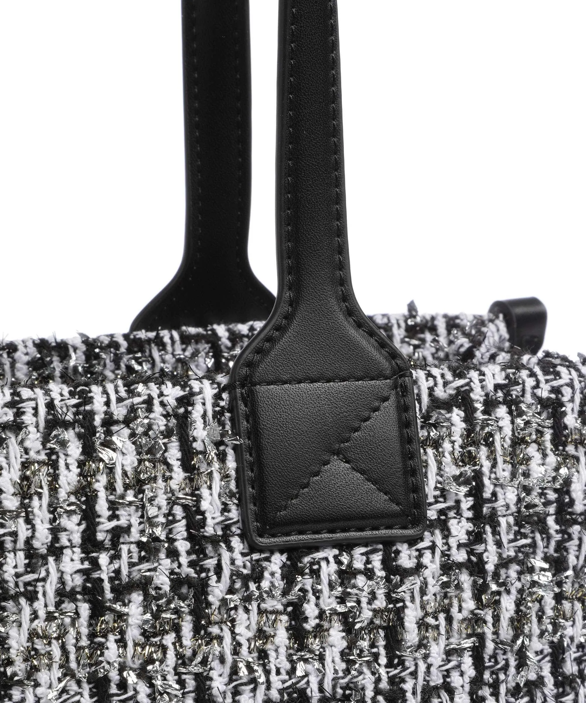 Karl Lagerfeld K/Skuare Medium Borsa shopper cotone, pelle sintetica bianco/nero  