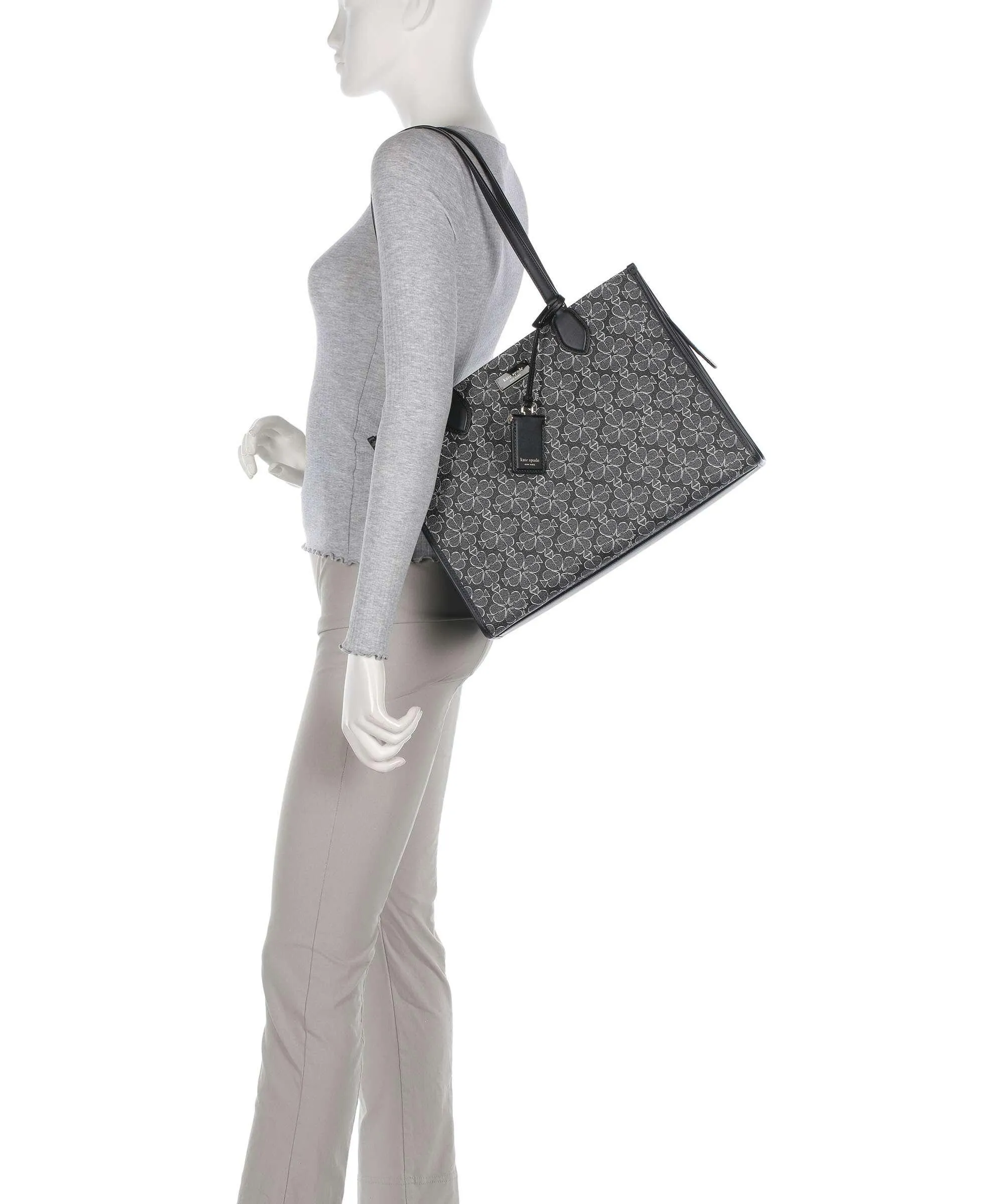  Kate Spade New York Spade Flower Borsa shopper plastica nero/bianco  