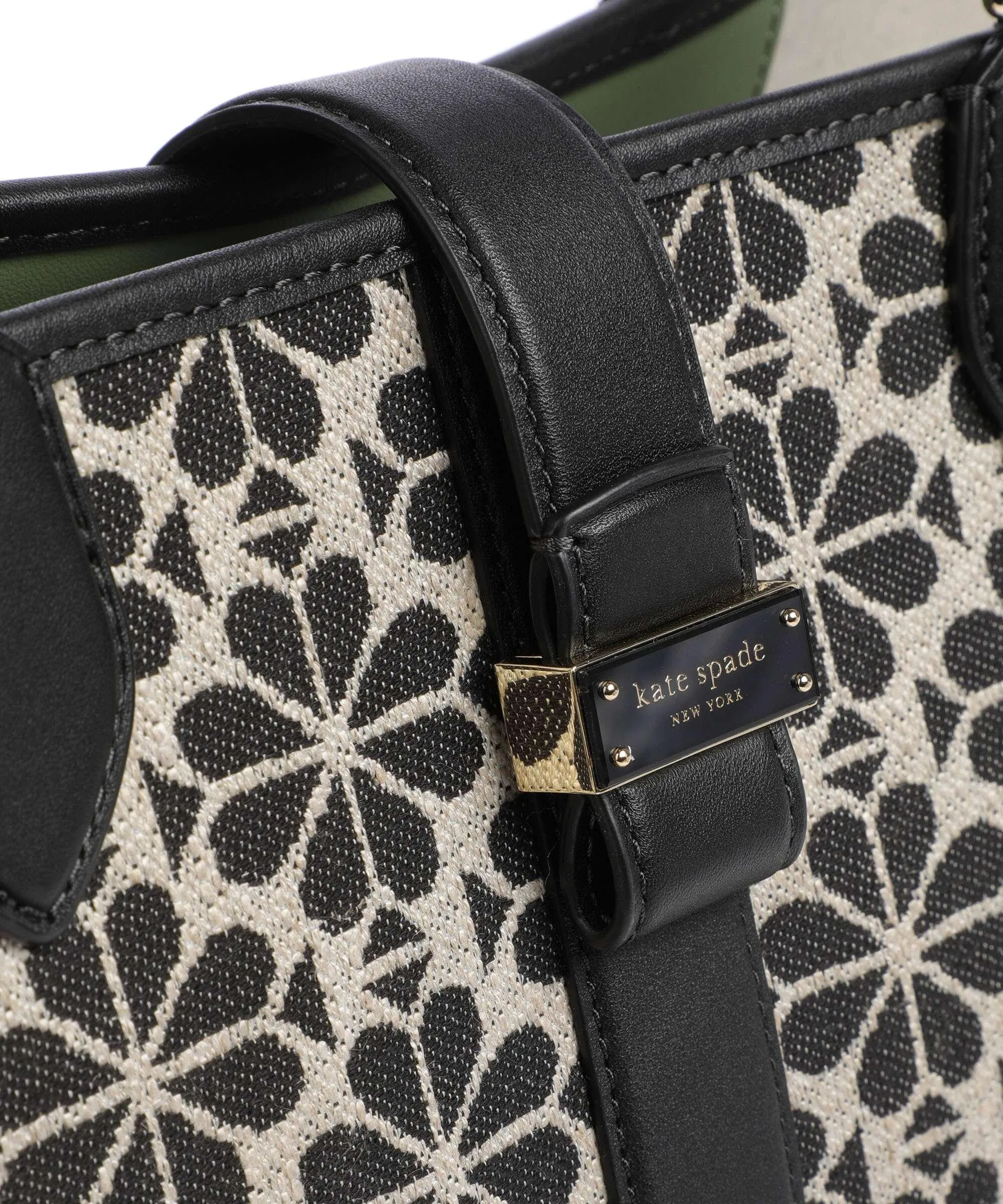  Kate Spade New York Spade Flower Jacquard Borsa shopper tissu beige/nero  