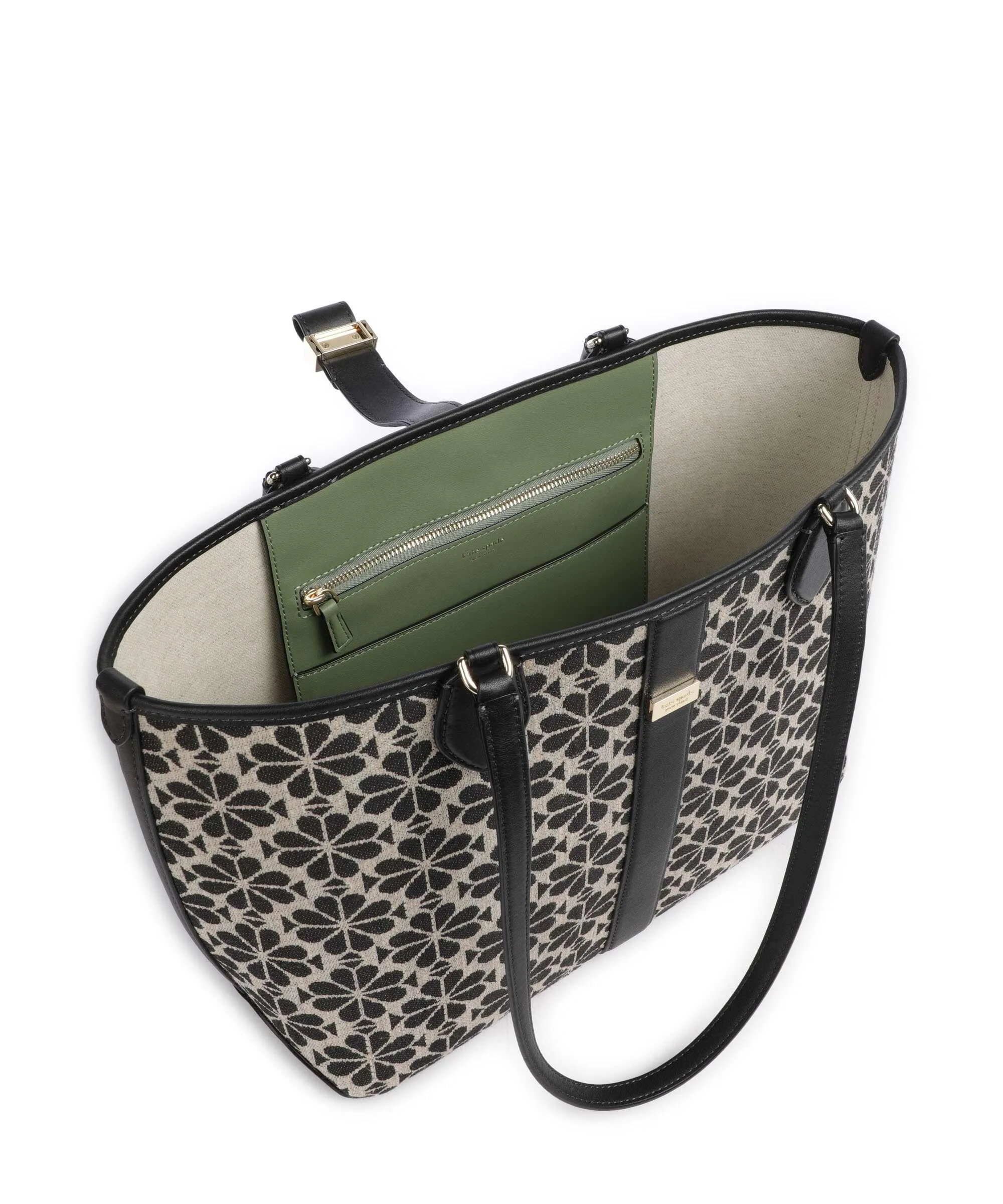  Kate Spade New York Spade Flower Jacquard Borsa shopper tissu beige/nero  